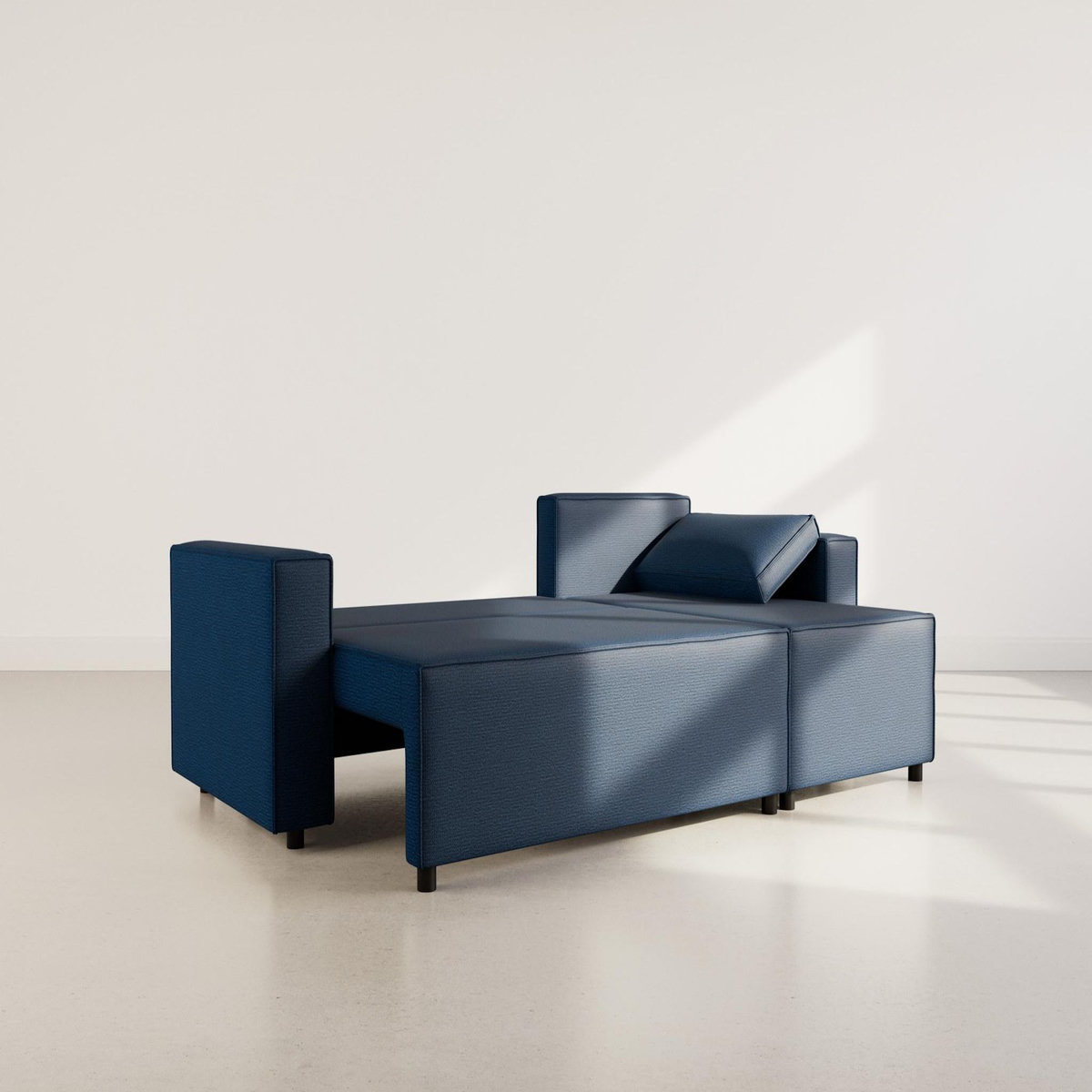 BEST MOBILIER Jonas - canapé d'angle réversible 4 places convertible avec coffre en tissu texturé