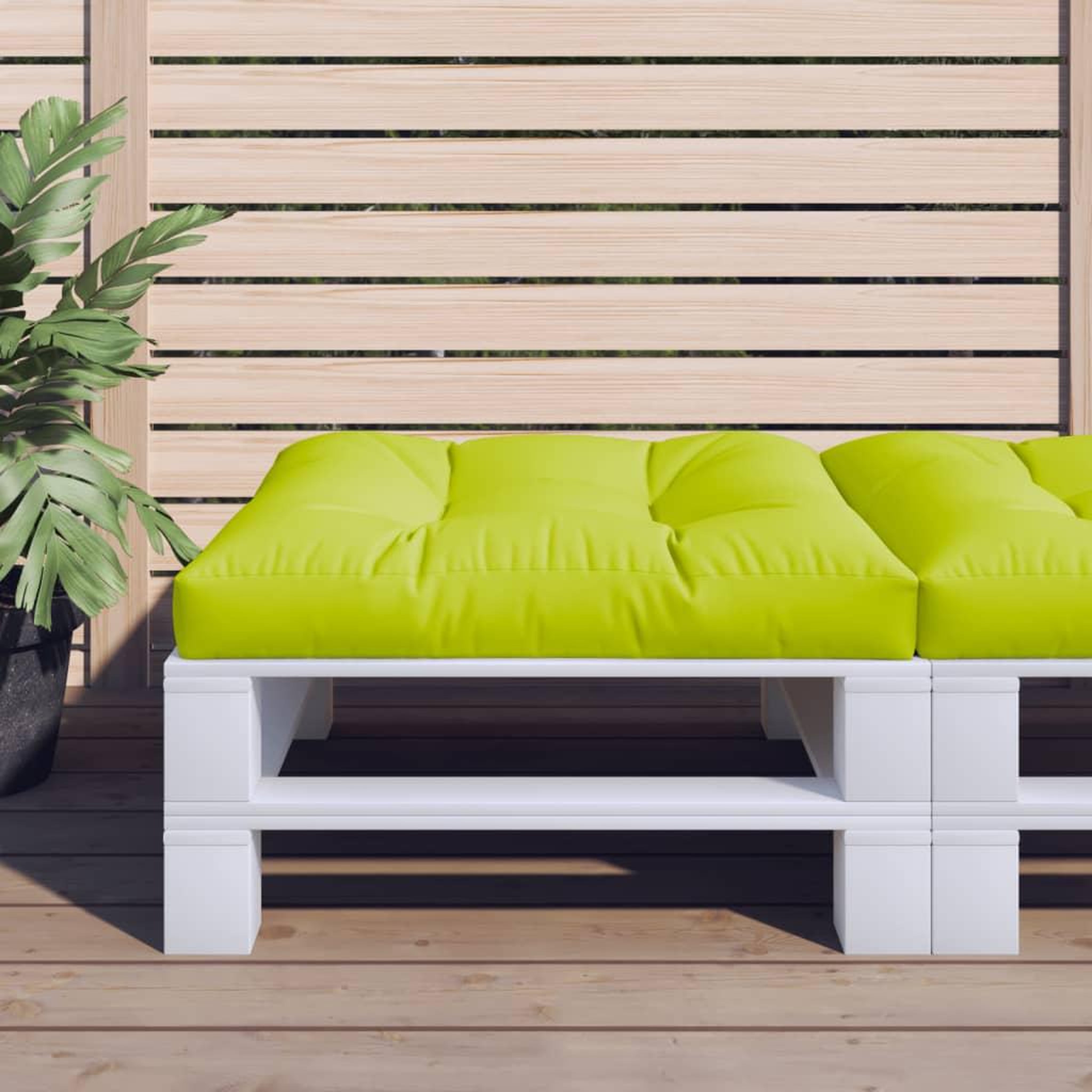 VIDAXL Coussin de palette vert brillant 70x70x12 cm tissu