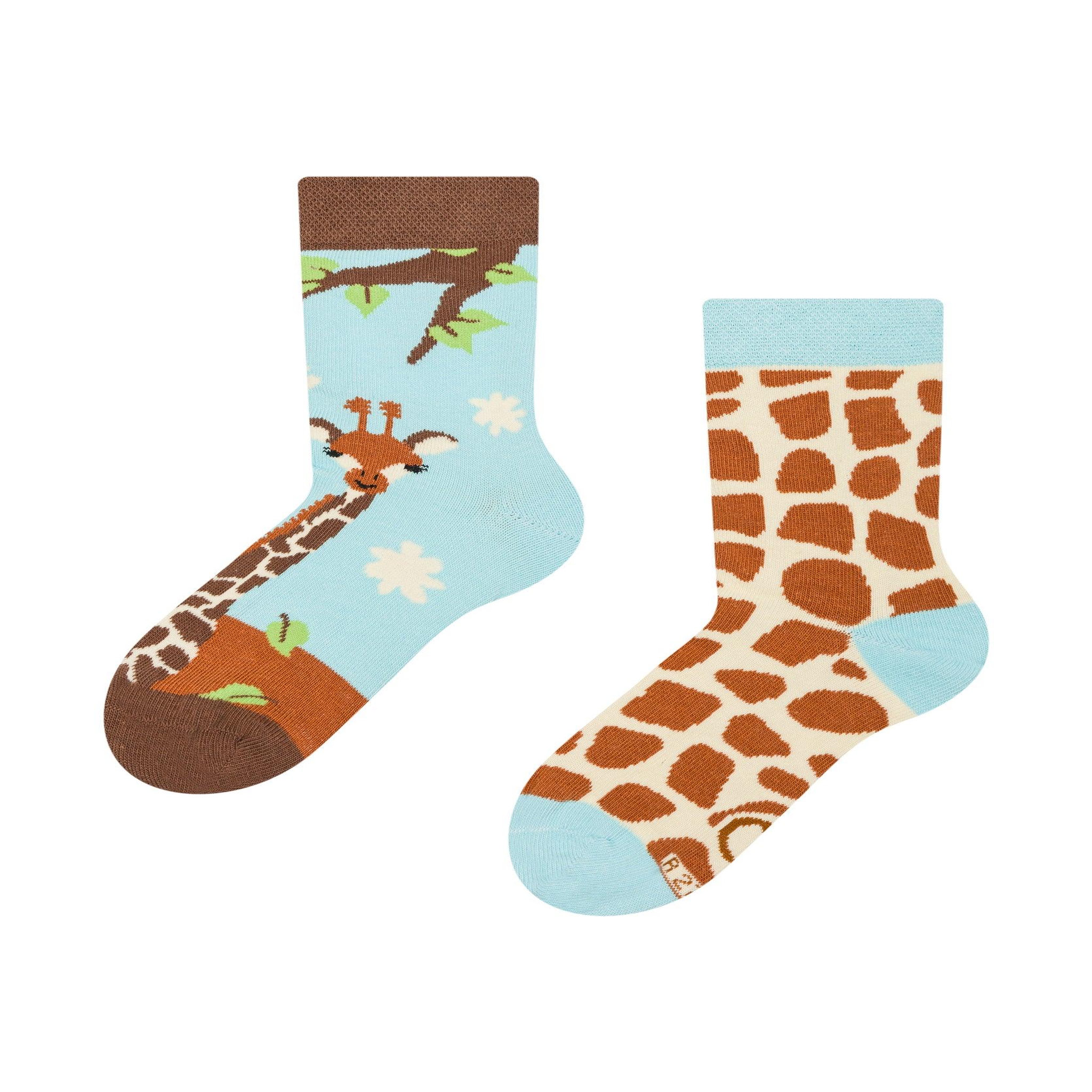 DEDOLES Chaussettes enfants girafe mignonne. Coloris disponibles : Multicolore