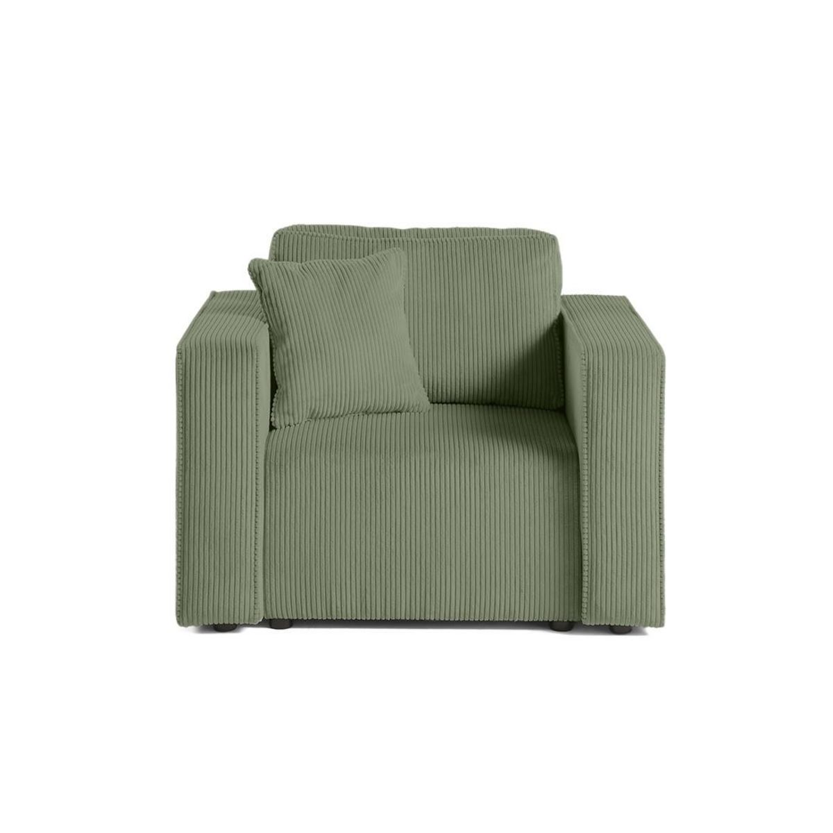BEST MOBILIER Topaze - fauteuil - en velours côtelé