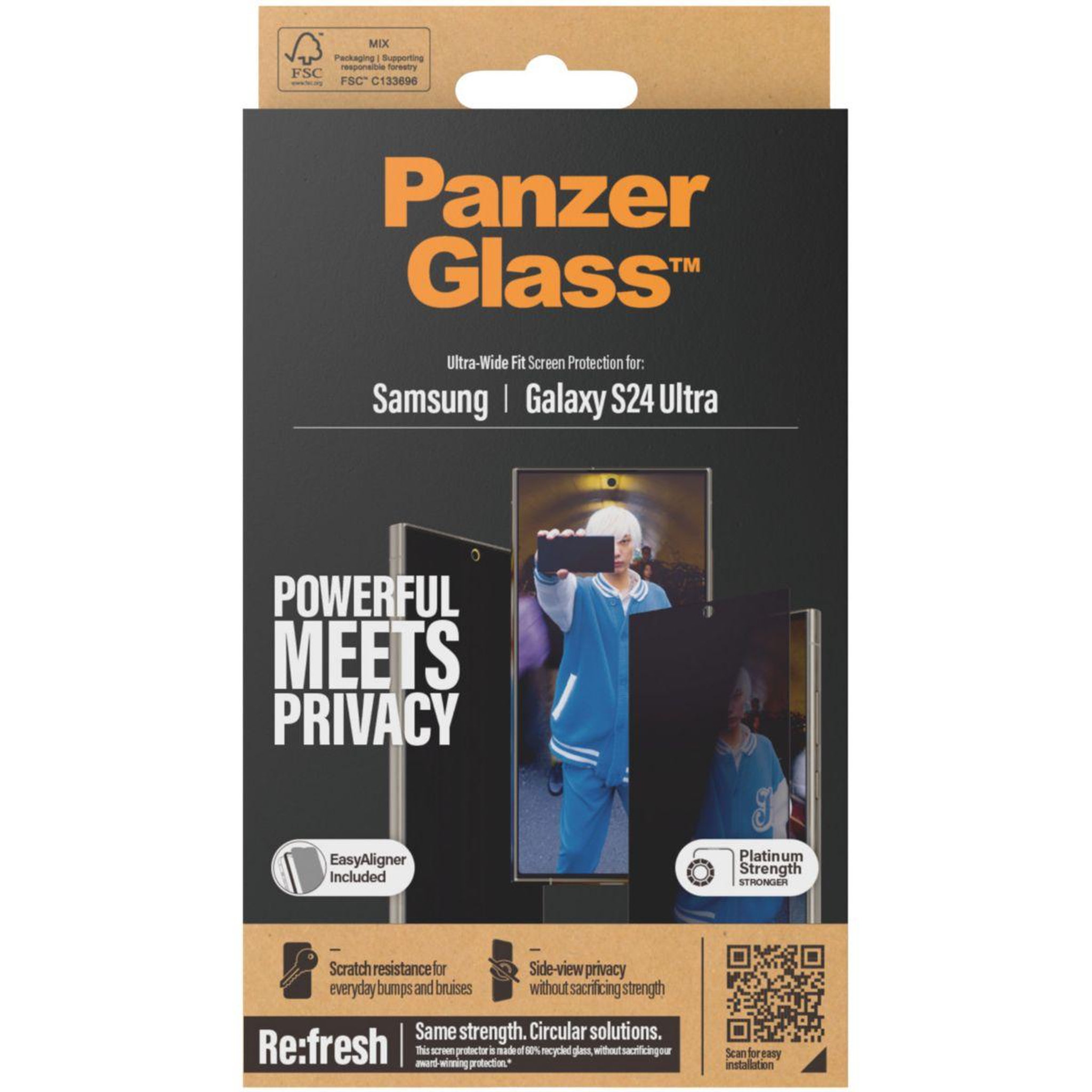 Voir la diapositive 3 : PANZERGLASS Protège écran Samsung S24 Ultra avec applicateur UWF