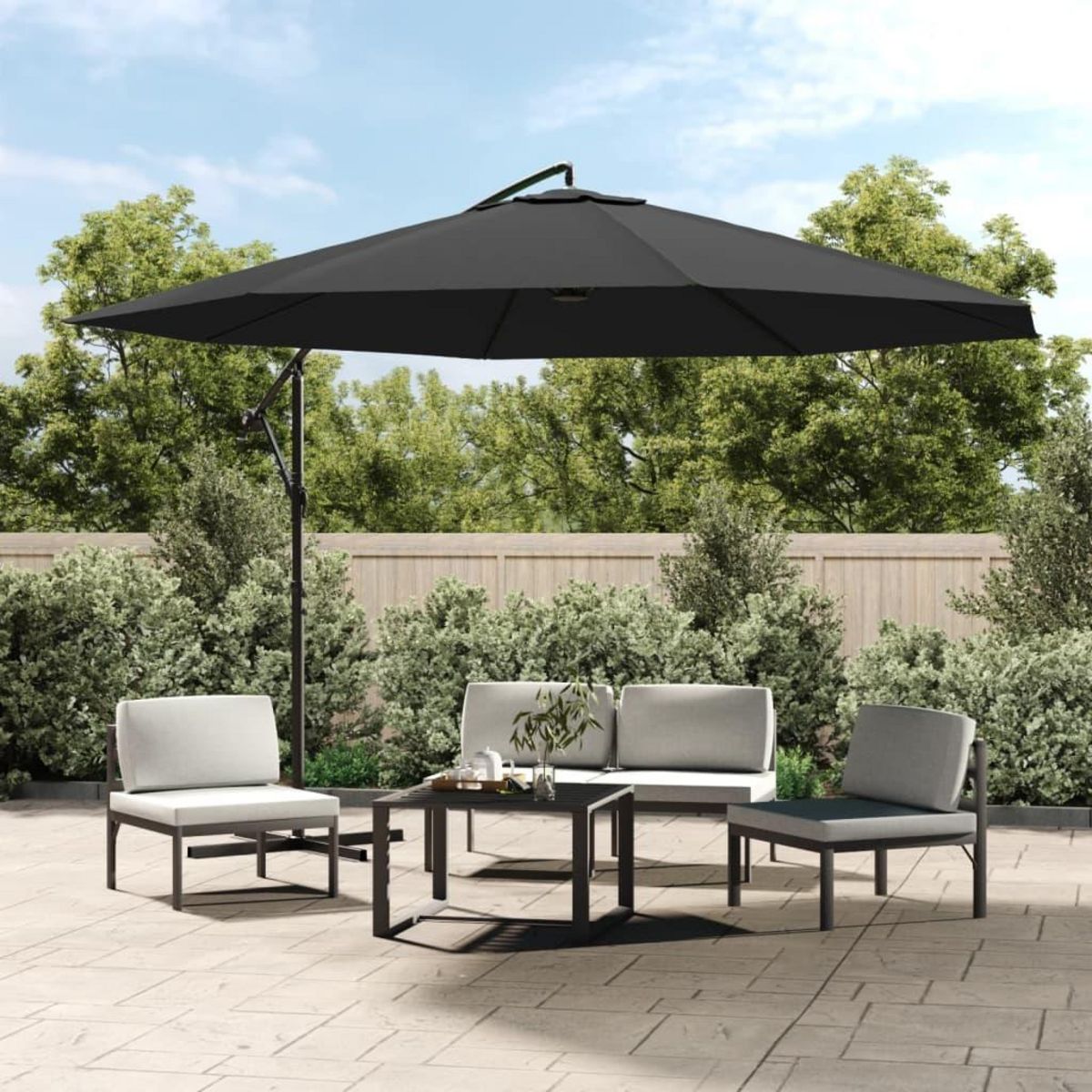 VIDAXL Parasol de jardin en porte-a-faux et poteau en aluminium