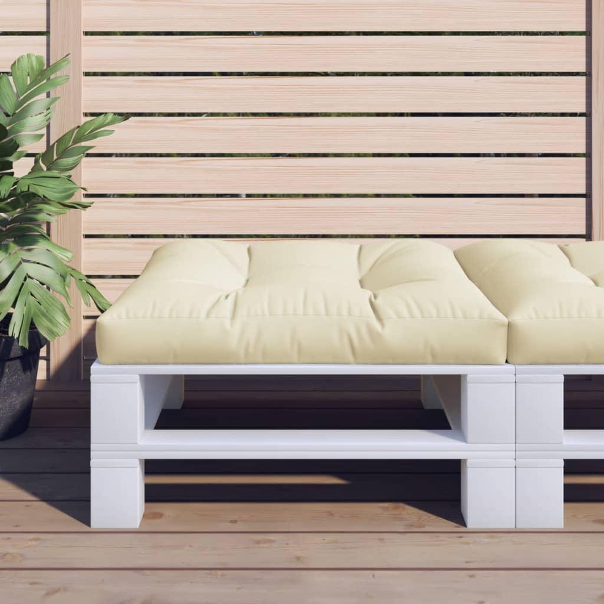 VIDAXL Coussin de palette creme 70x70x12 cm tissu