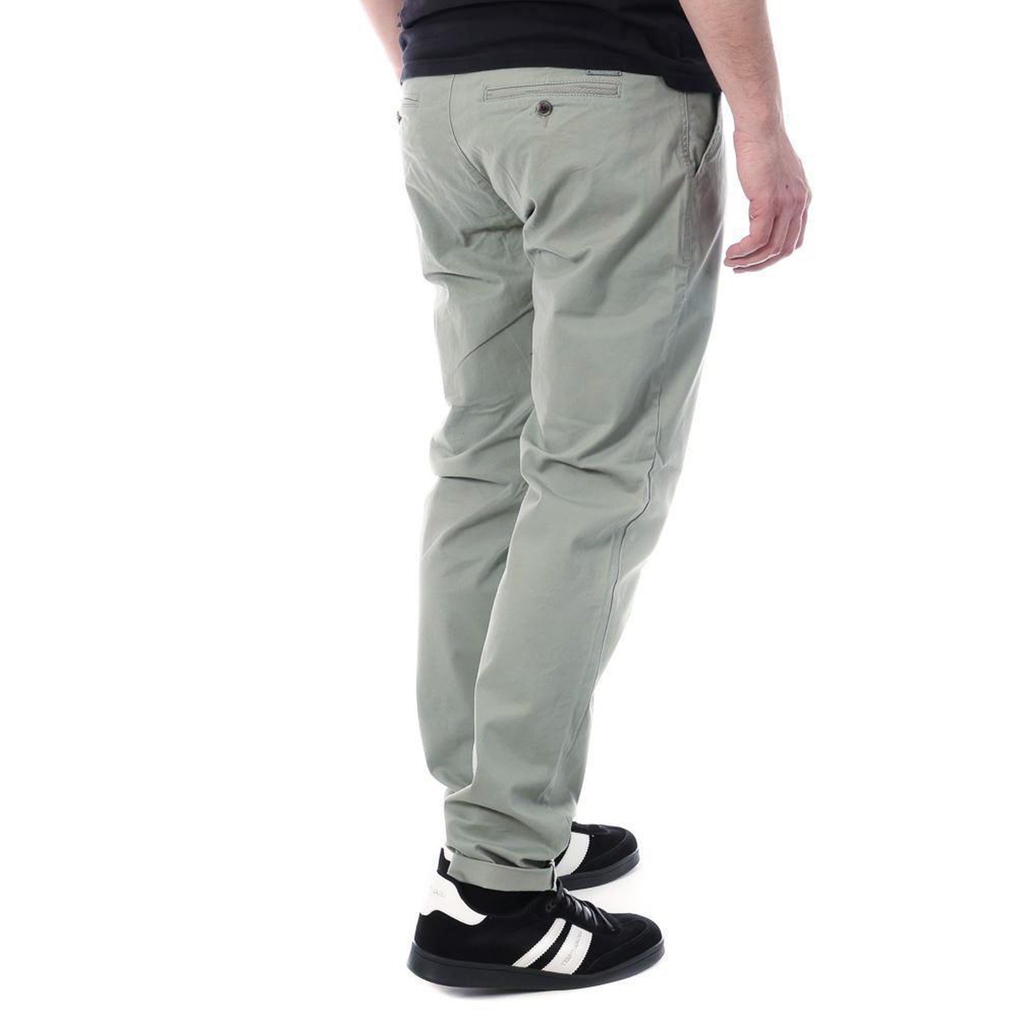 Voir la diapositive 2 : PANAME BROTHERS Pantalon Chino Vert/Gris Homme Paname Brothers Costa1