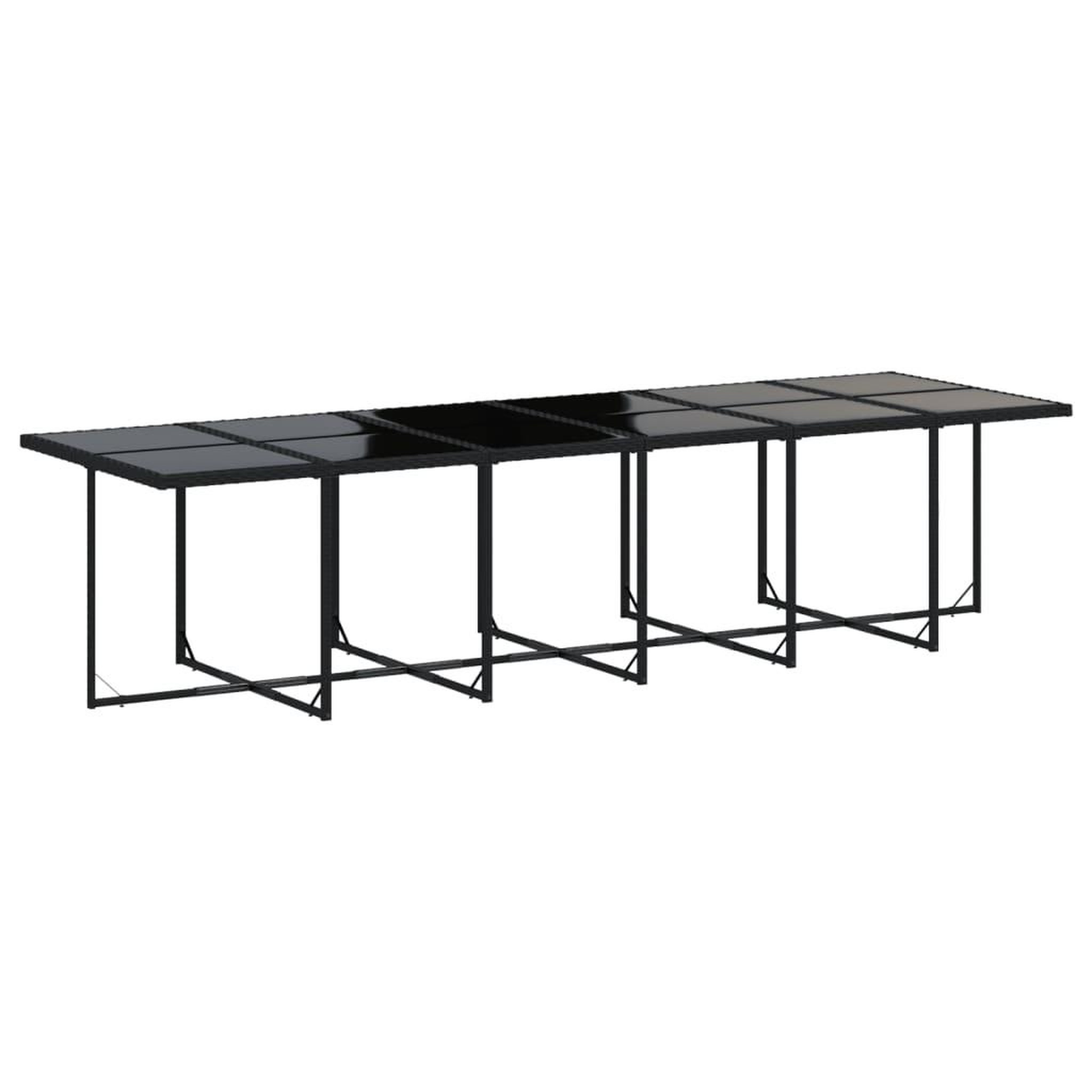 Voir la diapositive 4 : VIDAXL Ensemble a manger de jardin 13 pcs coussins noir resine tressee