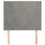 Voir la diapositive 3 : VIDAXL Tete de lit avec oreilles Gris clair 83x16x118/128 cm Velours