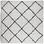 Voir la diapositive 2 : VIDAXL Tapis shaggy a poils longs moderne creme et noir 120x120 cm