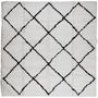 Voir la diapositive 2 : VIDAXL Tapis shaggy a poils longs moderne creme et noir 120x120 cm
