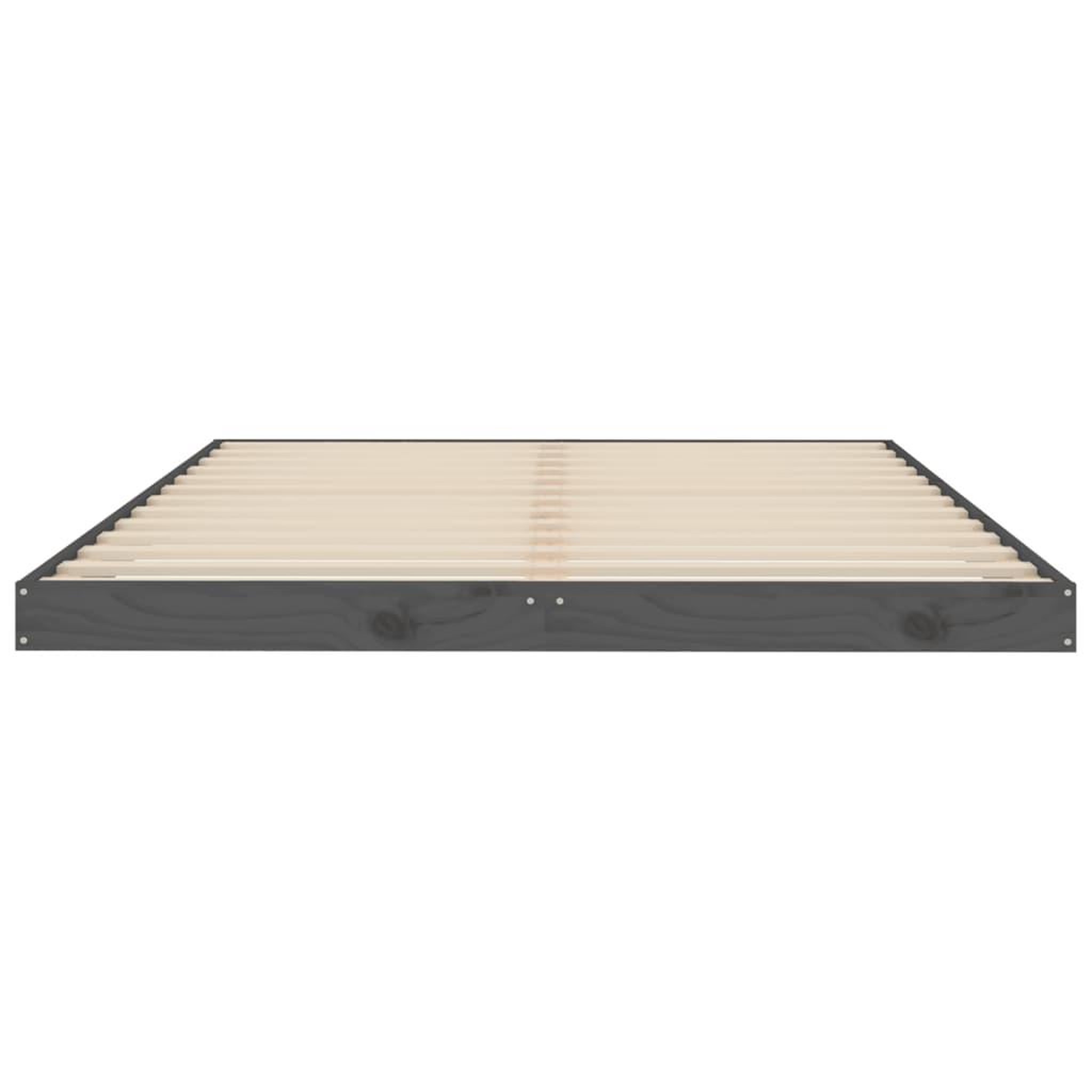 Voir la diapositive 5 : VIDAXL Cadre de lit sans matelas gris 135x190 cm bois de pin massif