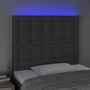 Voir la diapositive 3 : VIDAXL Tete de lit a LED Gris fonce 100x5x118/128 cm Tissu