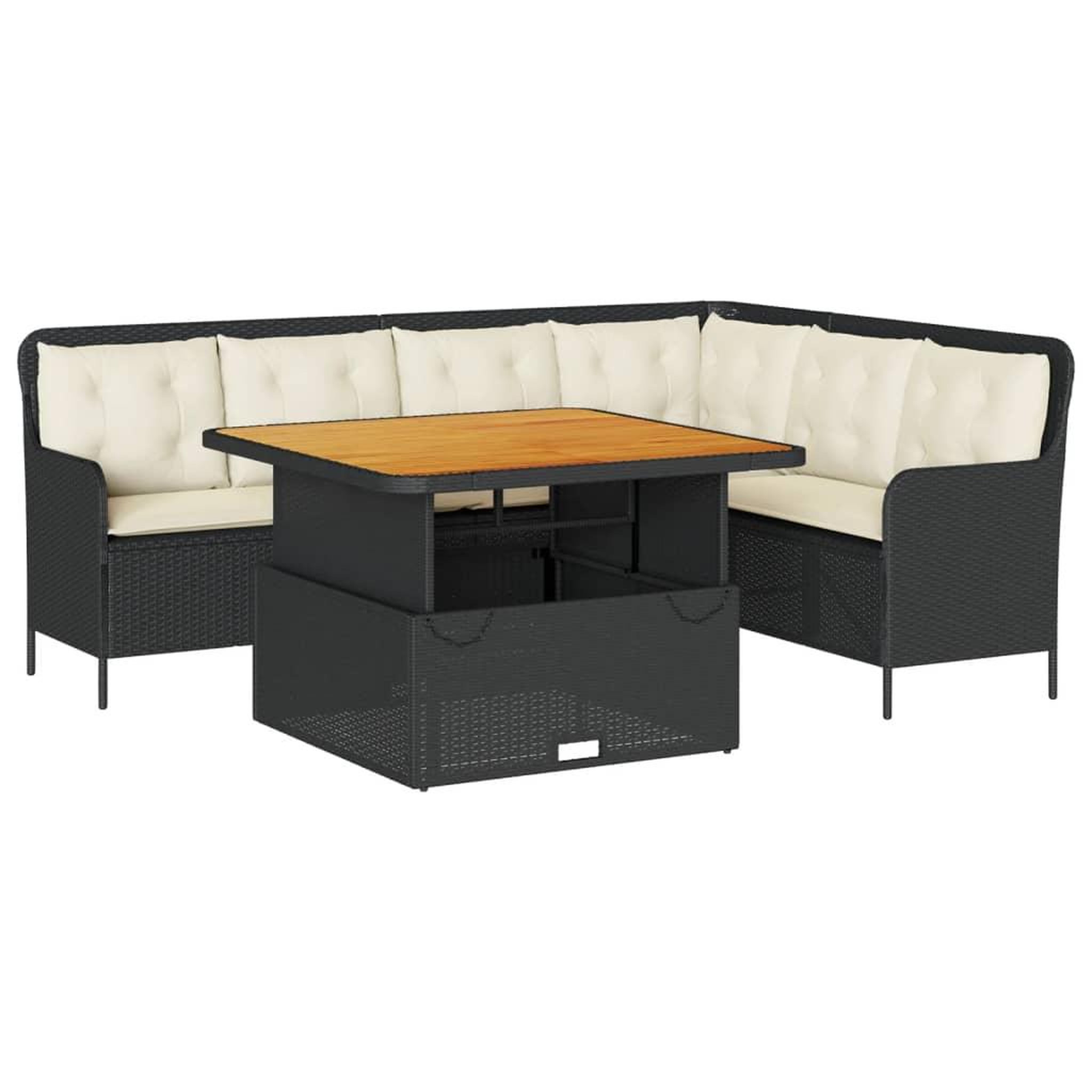 Voir la diapositive 2 : VIDAXL Canapes de jardin 2 pcs avec coussins Noir Resine tressee