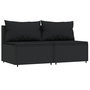 Voir la diapositive 2 : VIDAXL Canapes centraux de jardin et coussins 2pcs Noir Resine tressee