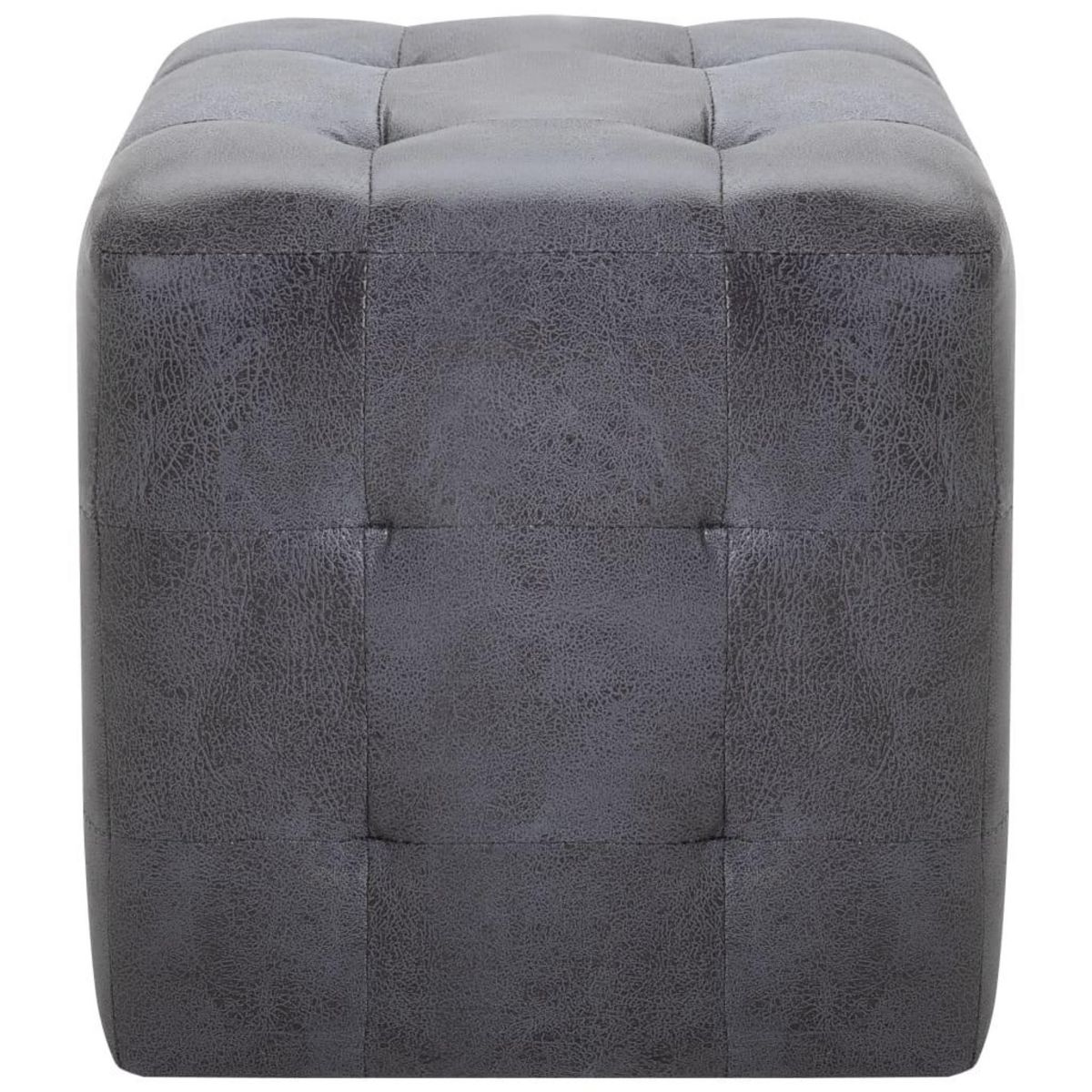 VIDAXL 2 pcs Poufs Gris 30 x 30 x 30 cm Similicuir daim