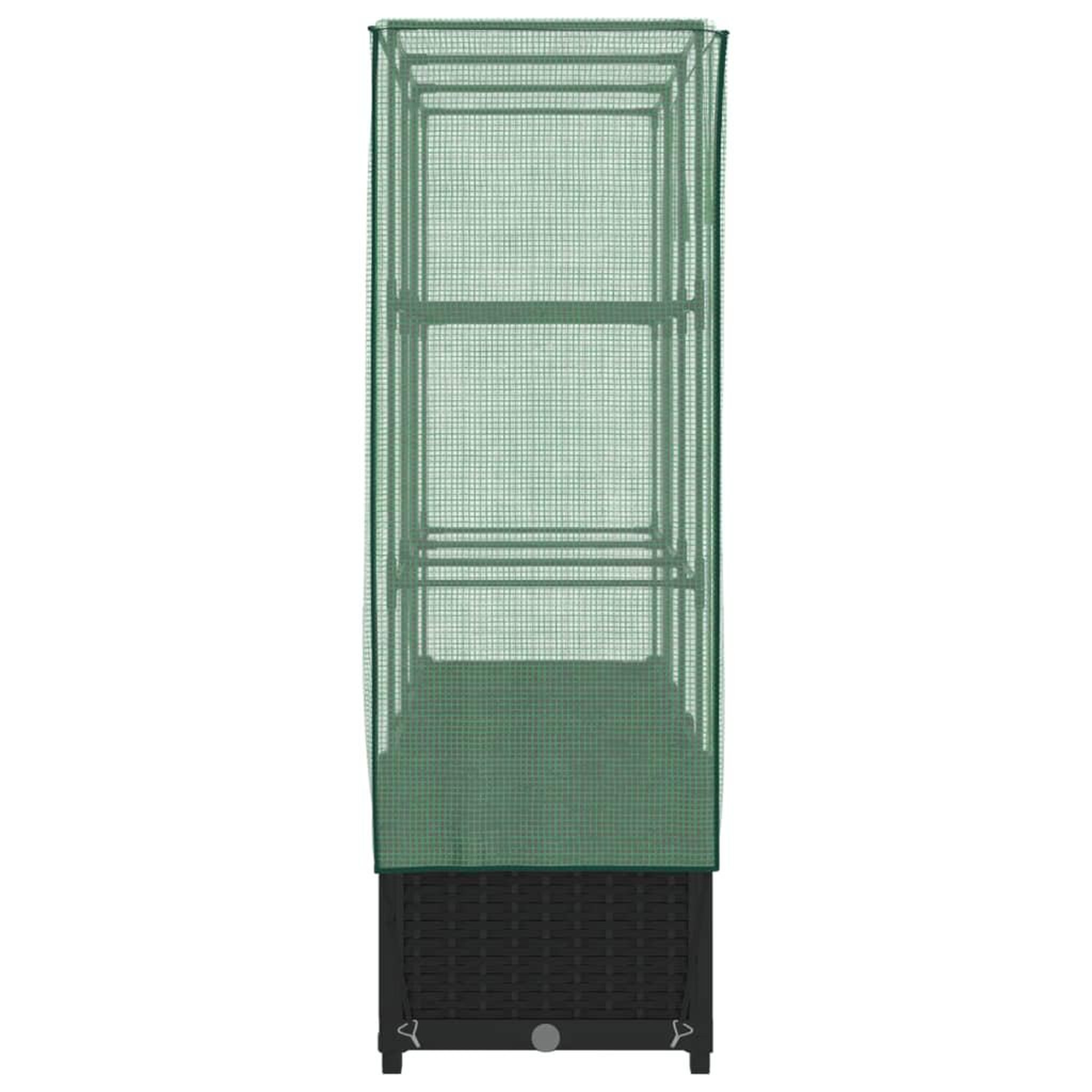 Voir la diapositive 5 : VIDAXL Jardiniere surelevee avec housse aspect rotin 120x40x138 cm