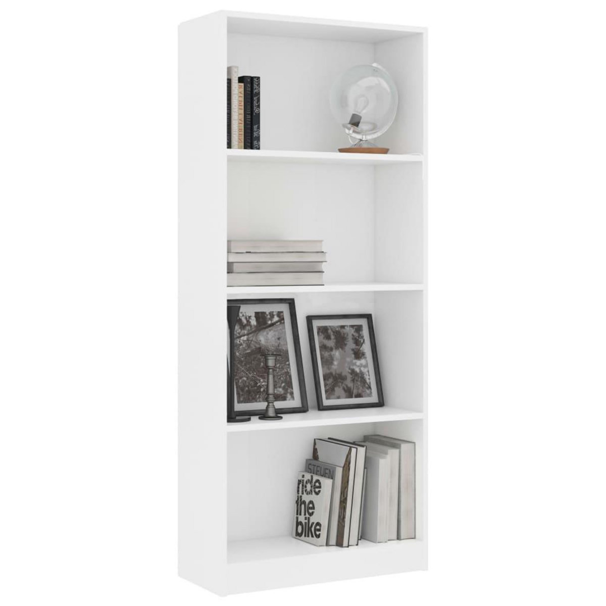 VIDAXL Bibliotheque a 4 niveaux Blanc 60x24x142 cm Bois d'ingenierie