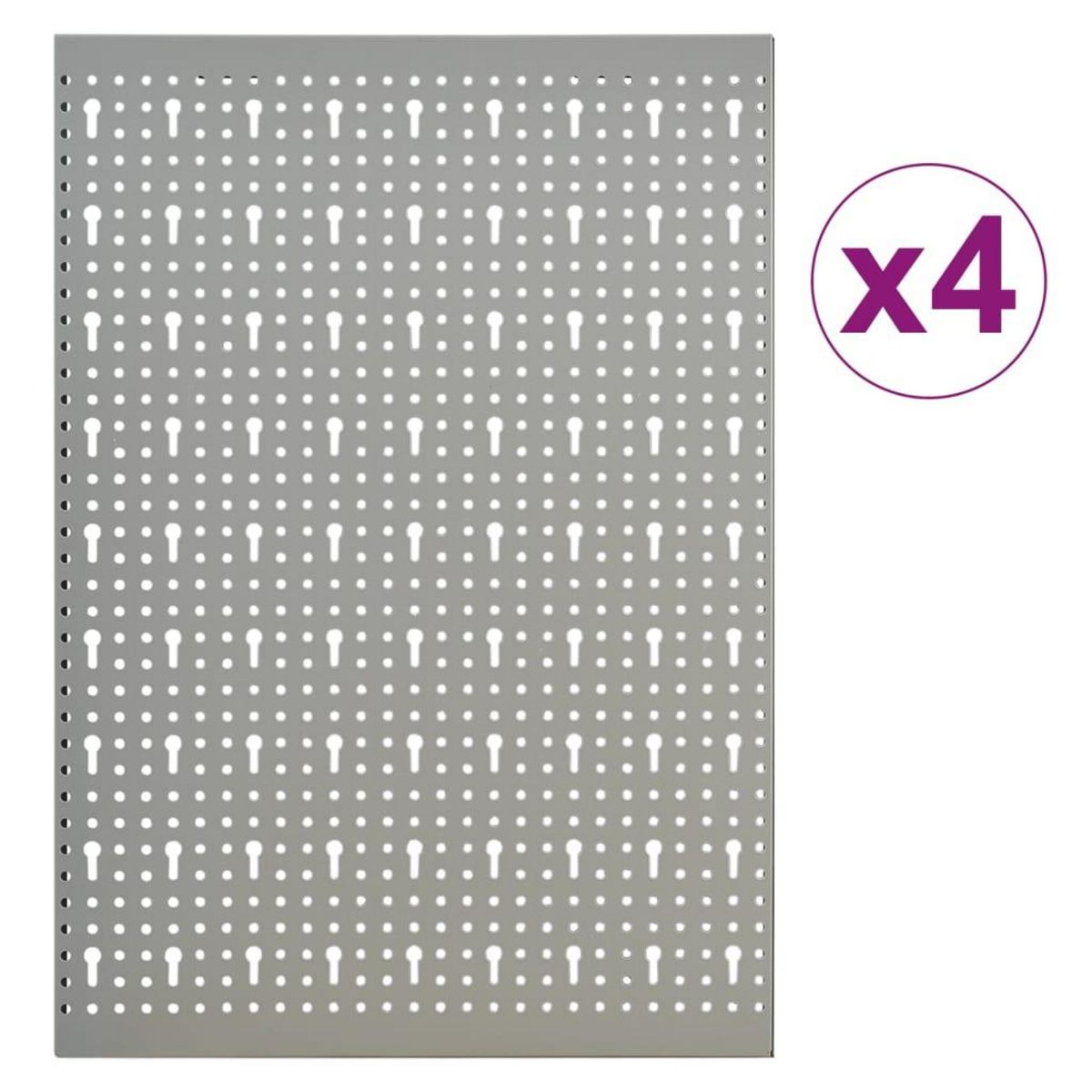 VIDAXL Panneaux a chevilles muraux 4 pcs 40x58 cm Acier