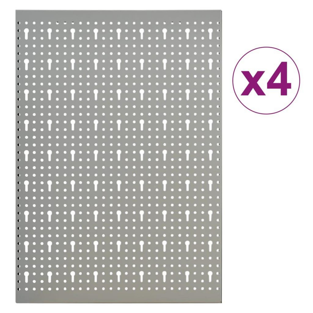 VIDAXL Panneaux a chevilles muraux 4 pcs 40x58 cm Acier