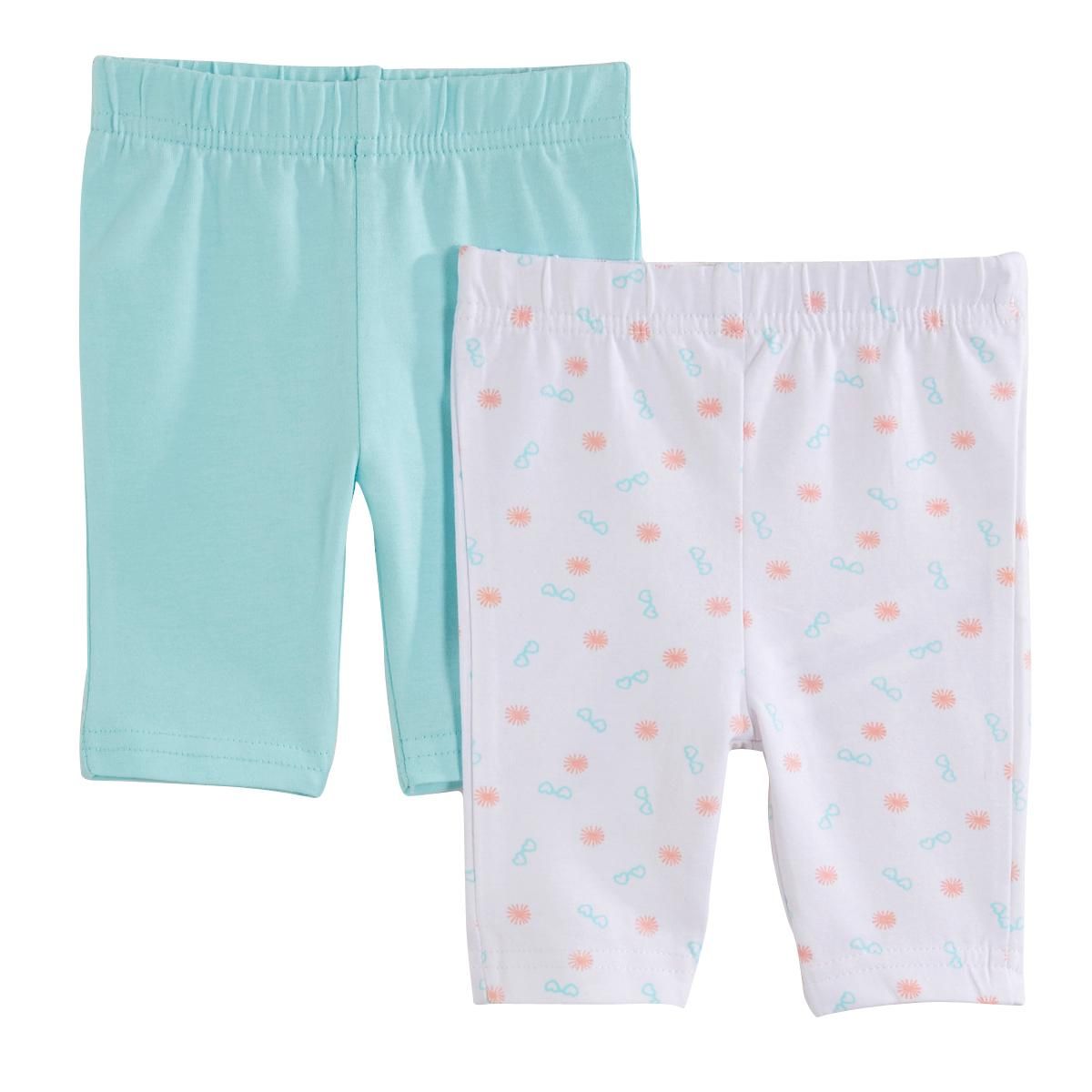 IN EXTENSO Lot de 2 leggings courts bébé fille