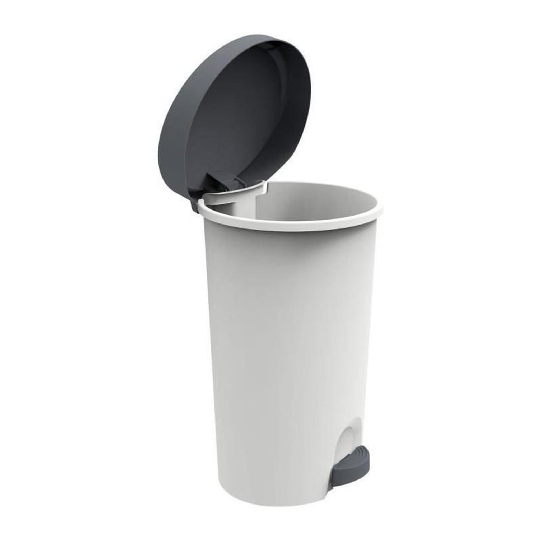 Voir la diapositive 3 : EDA PLASTIQUE Poubelle 27 L Stepy EDA - Apedale - Pour sac 30 L - 35,4 x 30,3 x 52,2 cm - Gris beton - En plastique