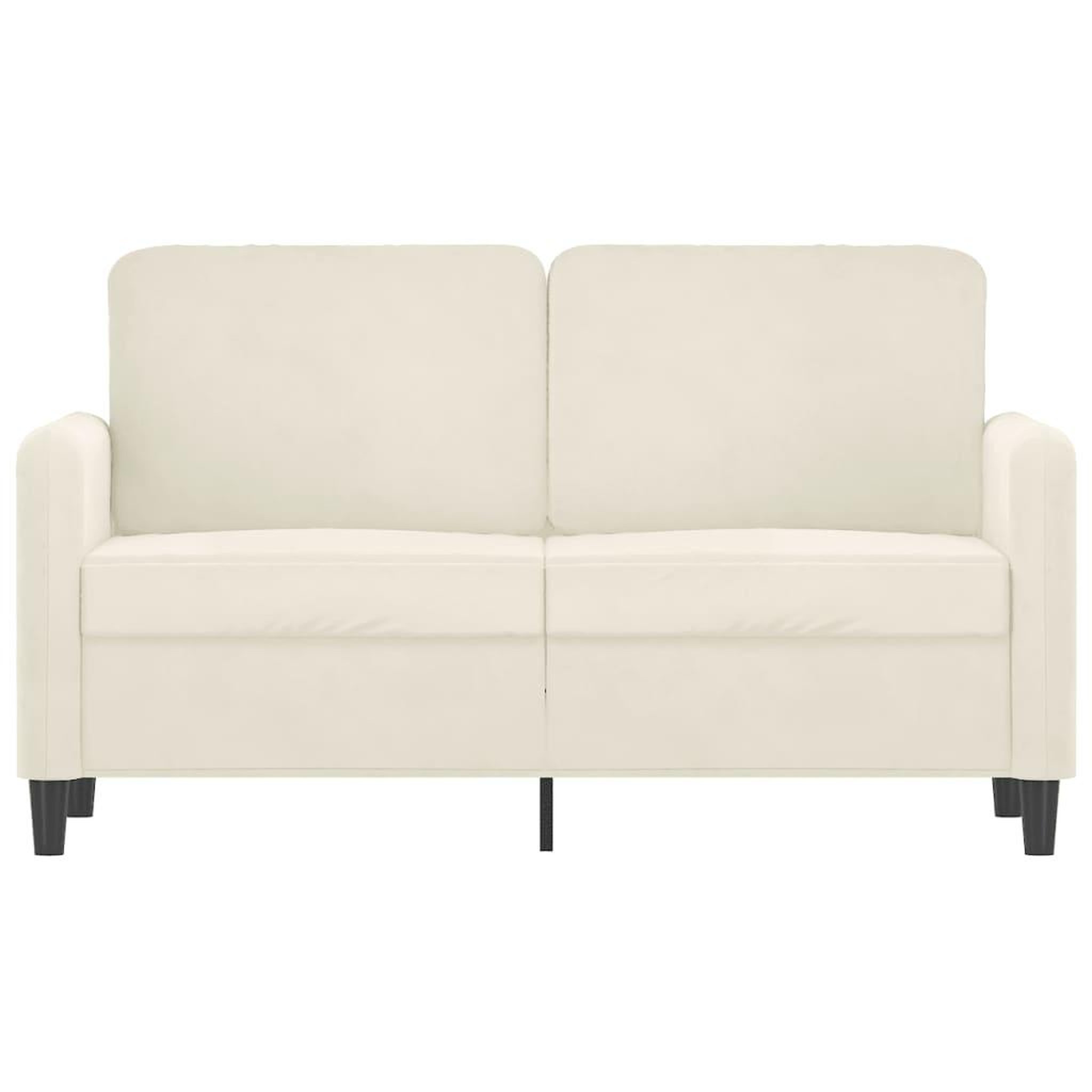 Voir la diapositive 3 : VIDAXL Canape a 2 places Creme 120 cm Velours