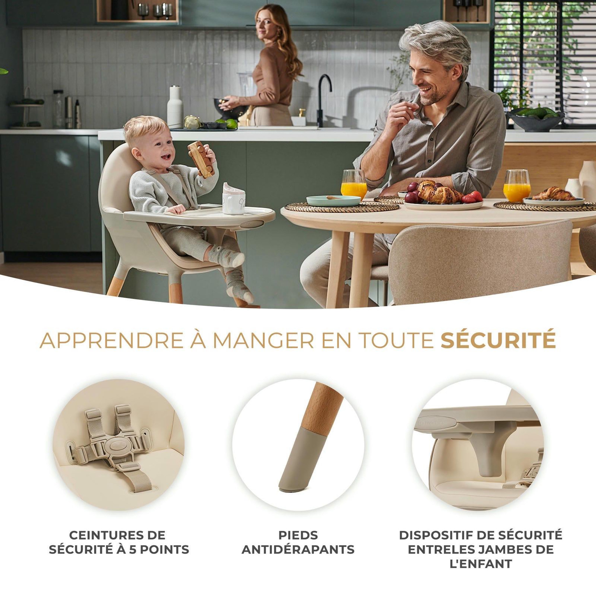 Voir la diapositive 4 : KINDERKRAFT Chaise haute 2en1 fini 2 pratique et confortable