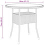 Voir la diapositive 4 : VIDAXL Table de jardin Ø80x75 cm Verre trempe/resine tressee Beige