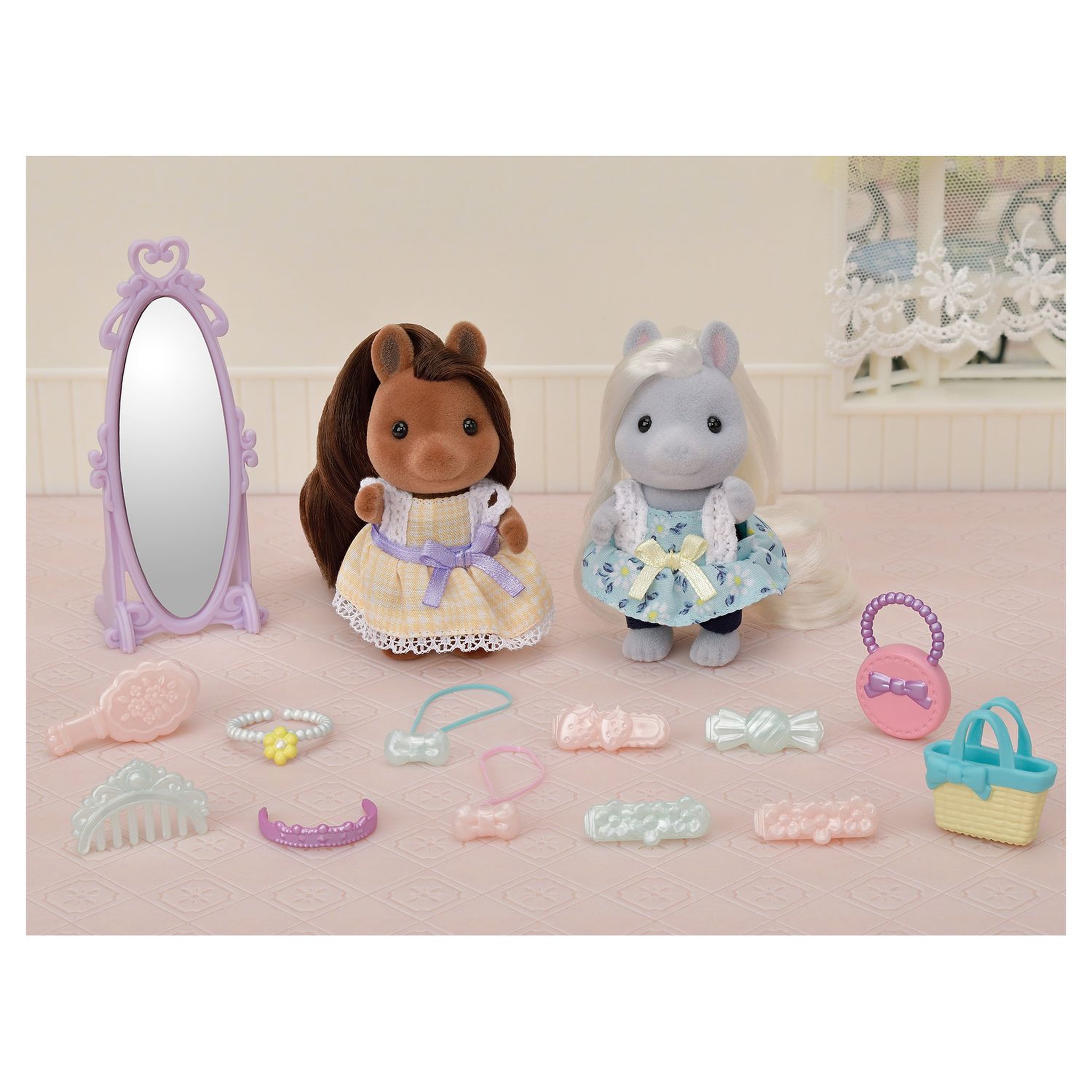 Voir la diapositive 2 : Epoch d'Enfance 5650 Les amis poney et leurs kits de coiffure - Sylvanian Families