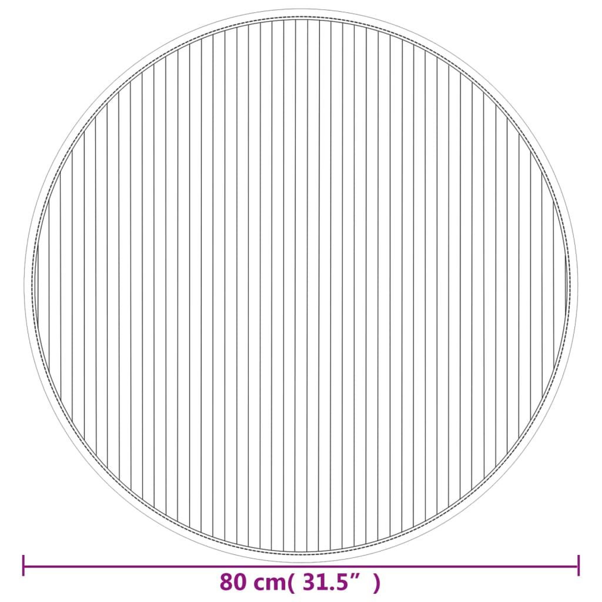 Voir la diapositive 6 : VIDAXL Tapis rond marron 80 cm bambou