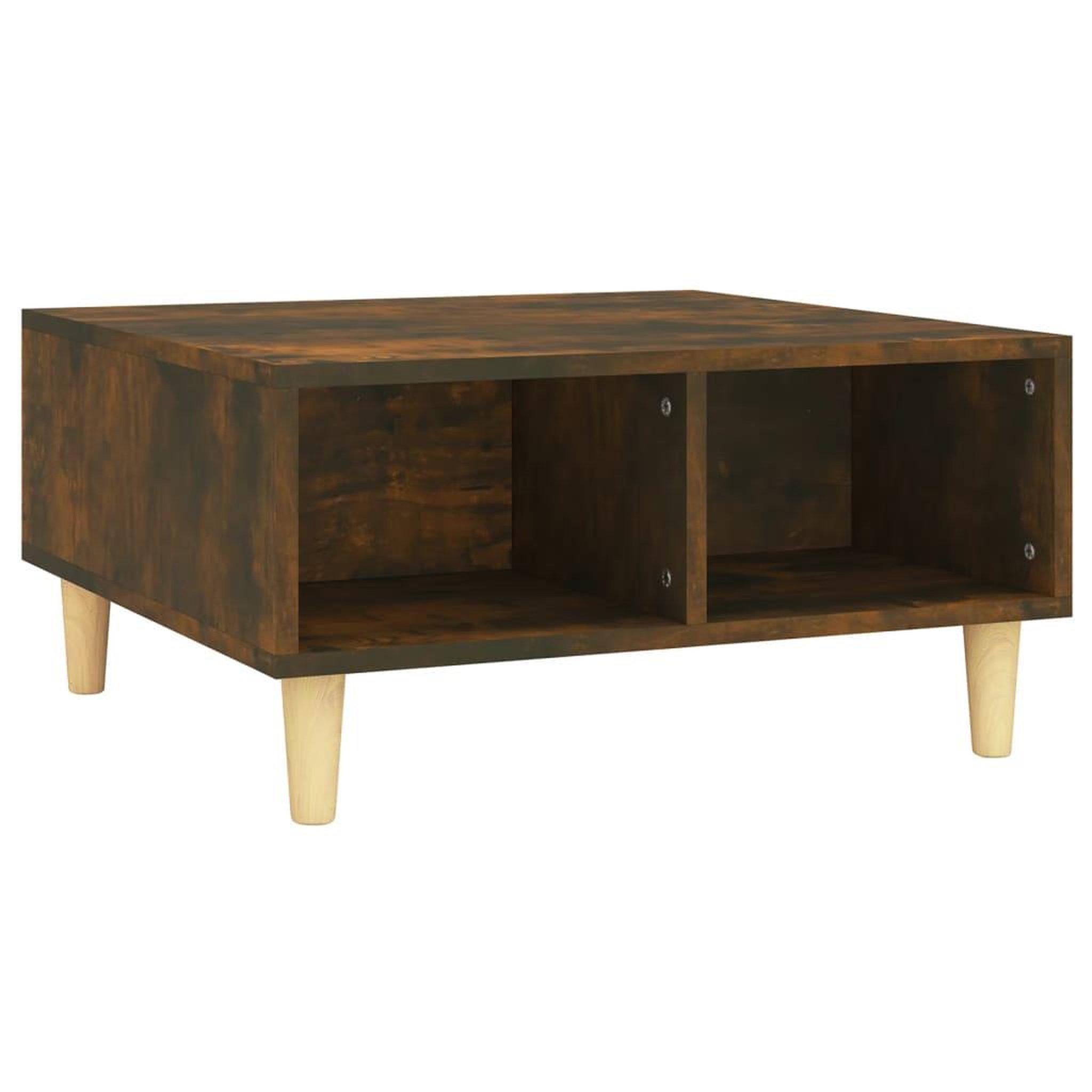 Voir la diapositive 2 : VIDAXL Table basse chene fume 60x60x30 cm bois d'ingenierie