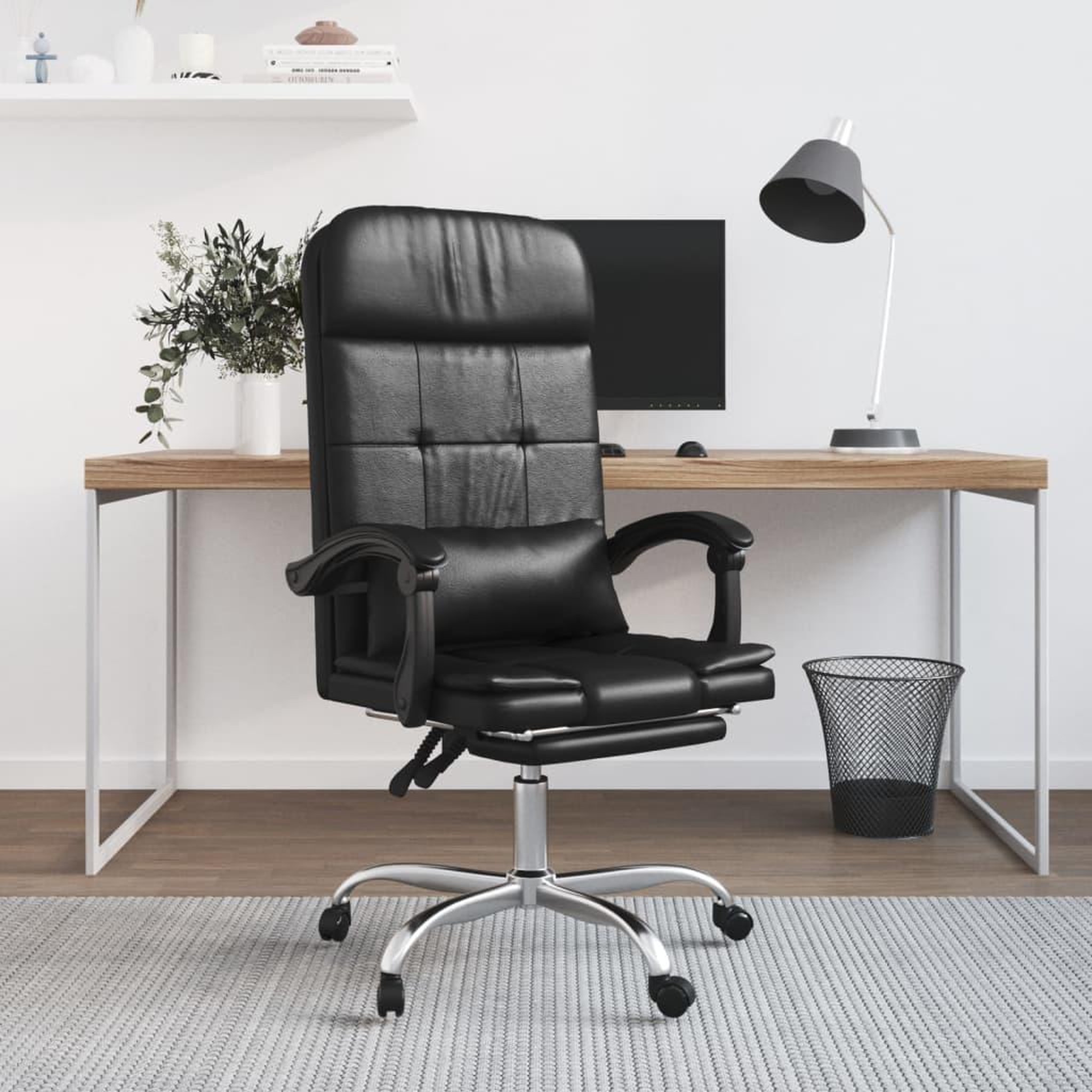 Voir la diapositive 1 : VIDAXL Fauteuil de massage inclinable de bureau Noir Similicuir