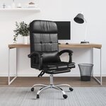 VIDAXL Fauteuil de massage inclinable de bureau Noir Similicuir