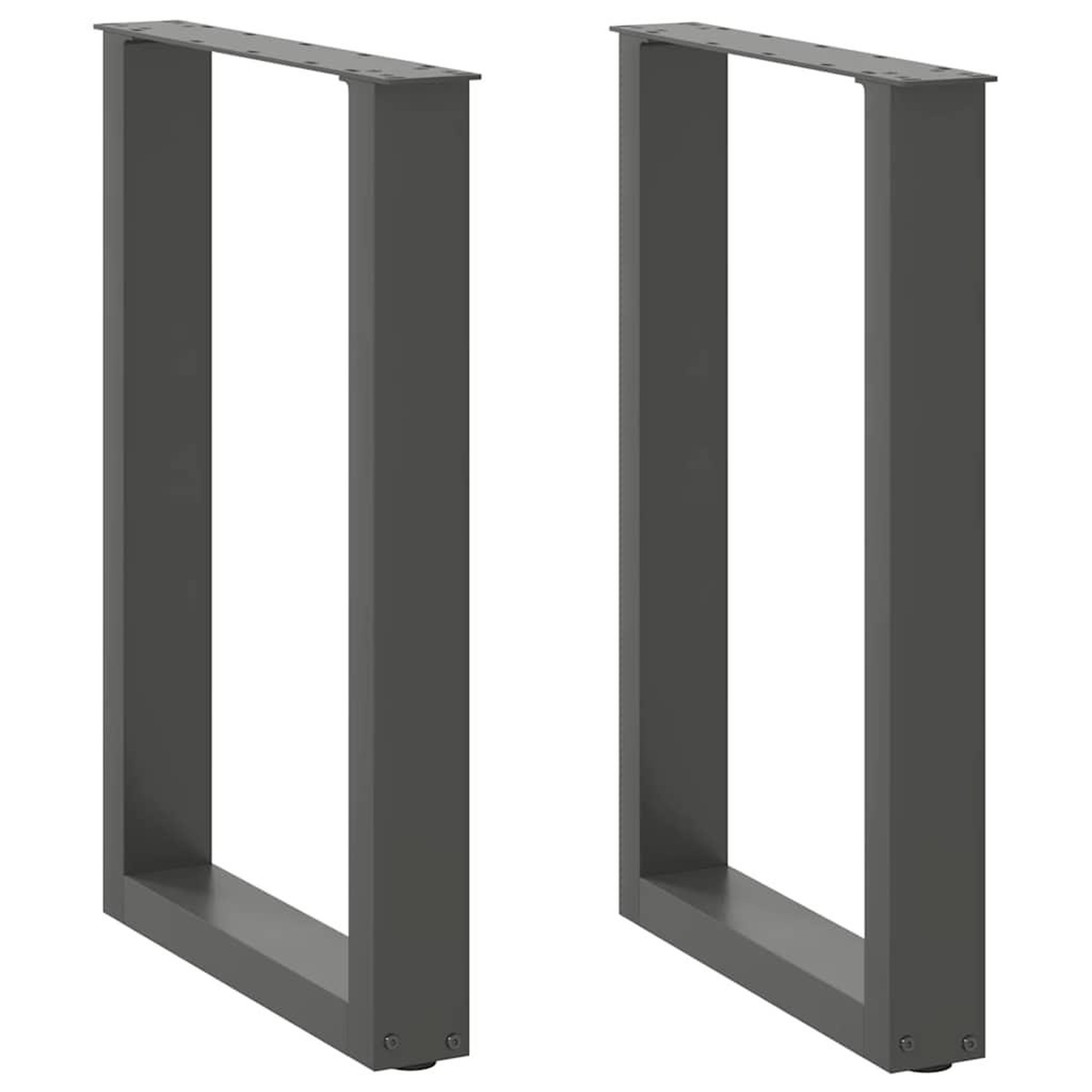 VIDAXL Pieds de table a manger forme de U 2 pcs 50x(72-73) cm acier