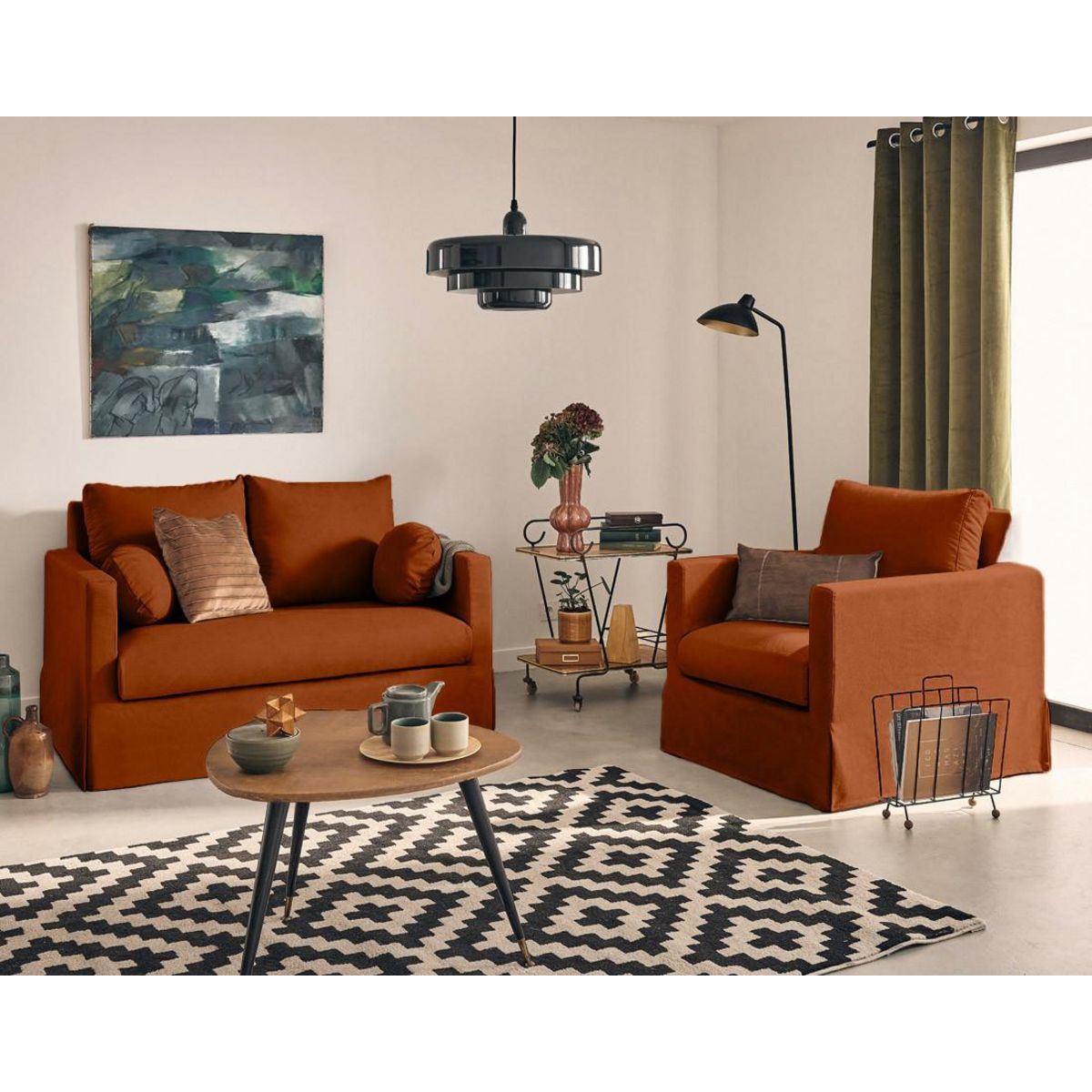 LISA DESIGN Serena - fauteuil déhoussable en tissu