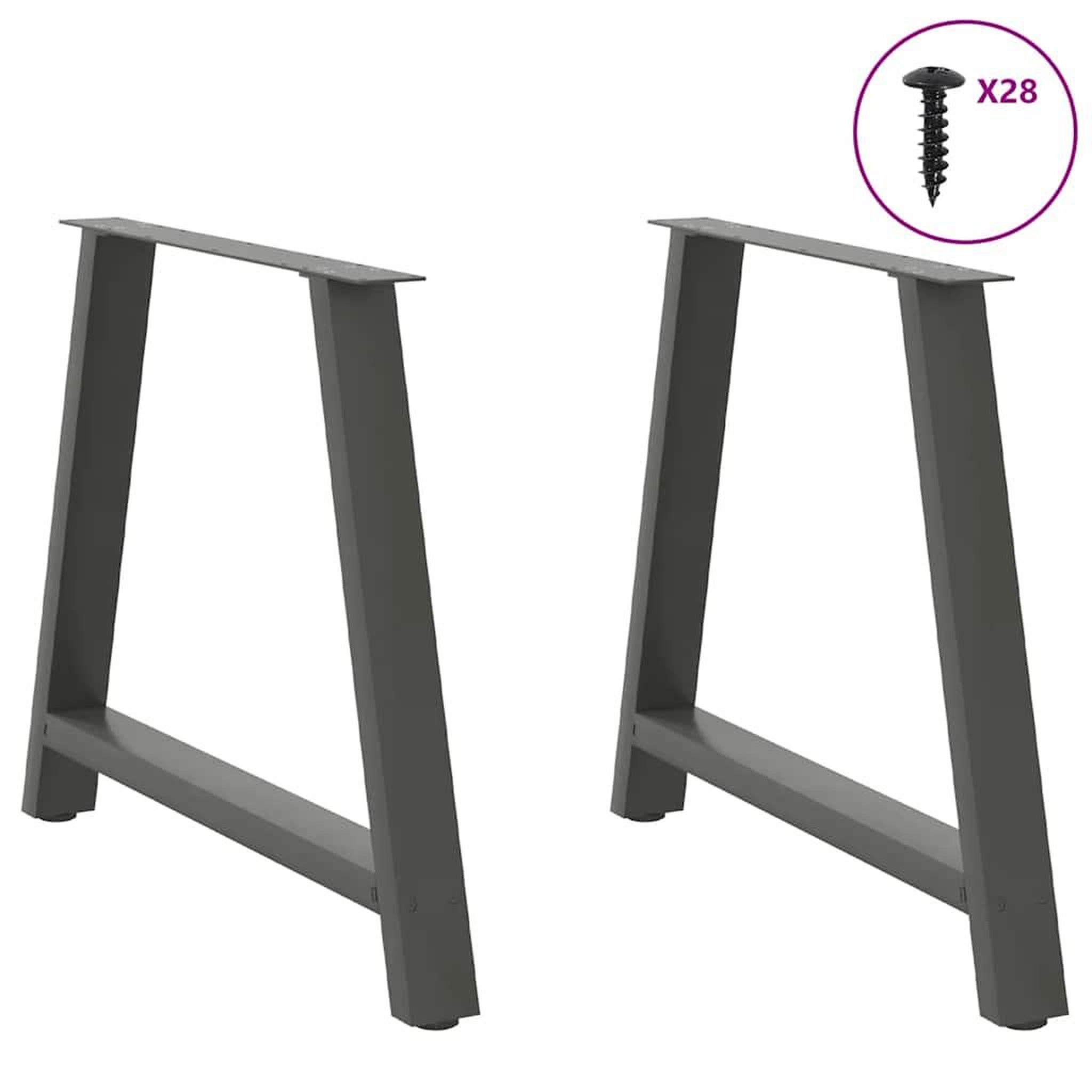 Voir la diapositive 3 : VIDAXL Pieds de table basse forme de A 2 pcs anthracite 100x(72-73) cm