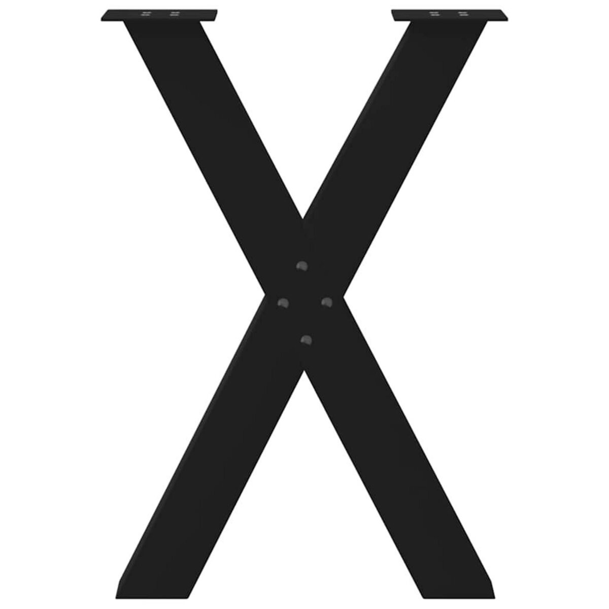 VIDAXL Pieds de table a manger forme de X 2 pcs noir 50x(72-73) cm