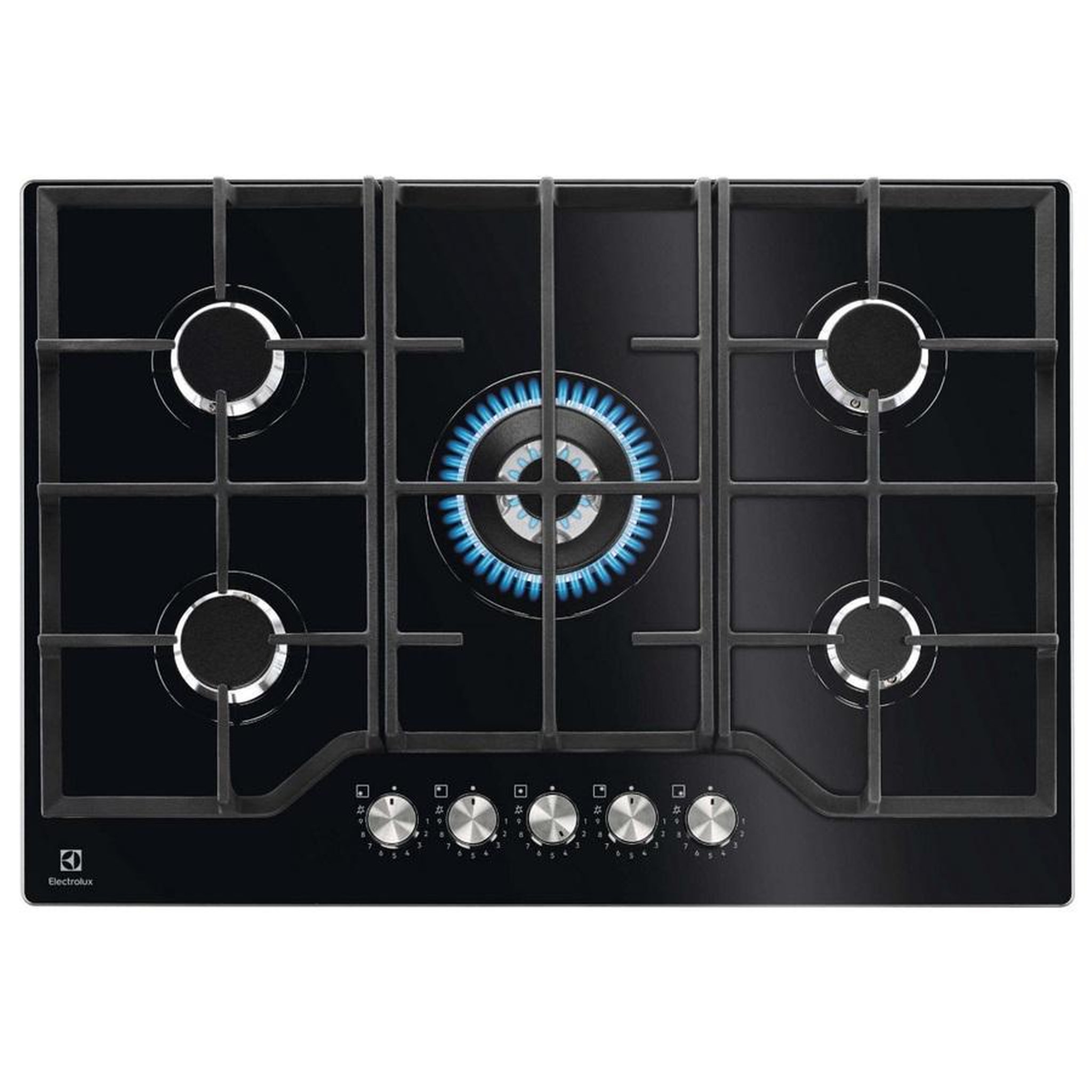 ELECTROLUX Table verre gaz 74cm 5 foyers noir - KGG75362K