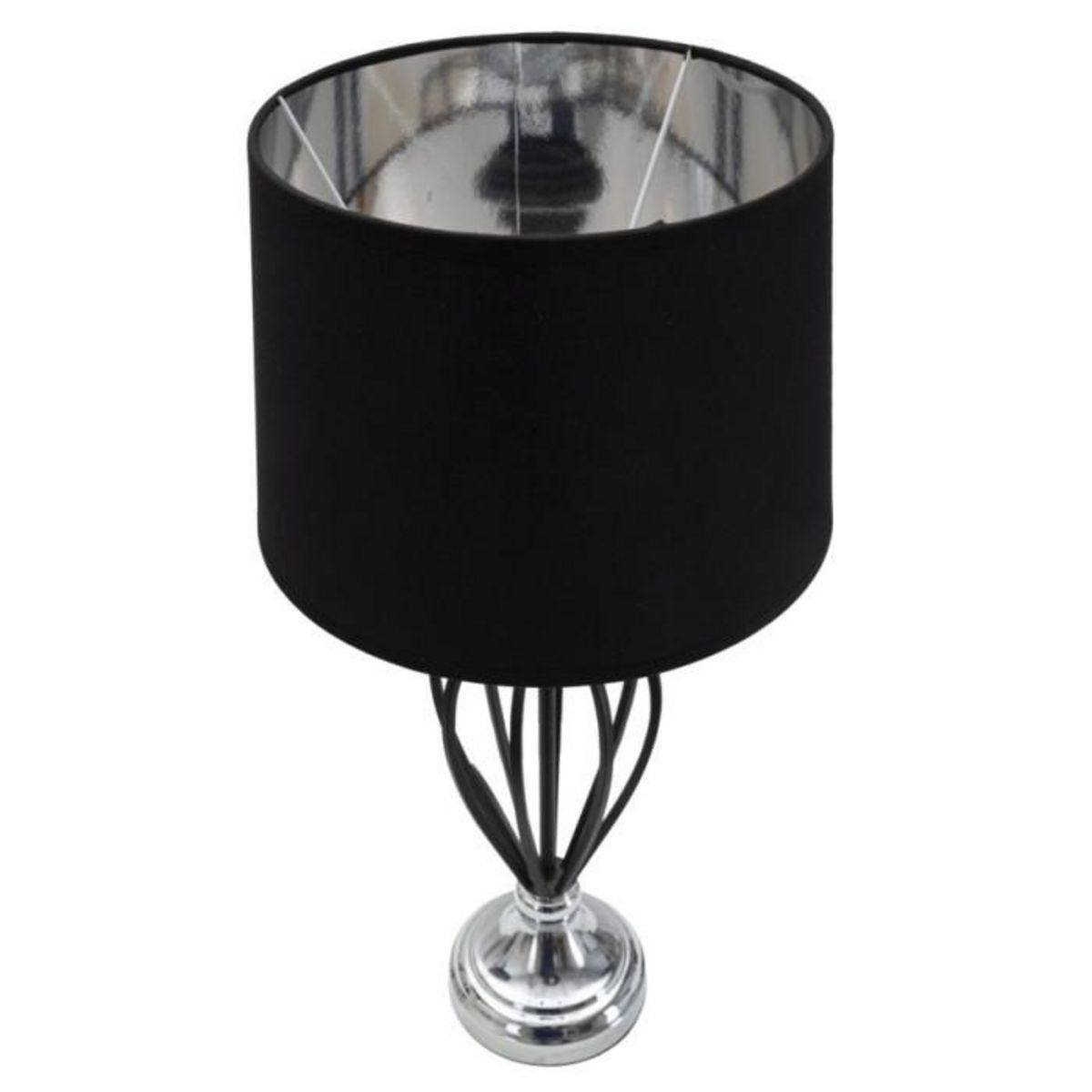 Paris Prix Lampe à Poser en Métal  Darky  56cm Noir & Argent