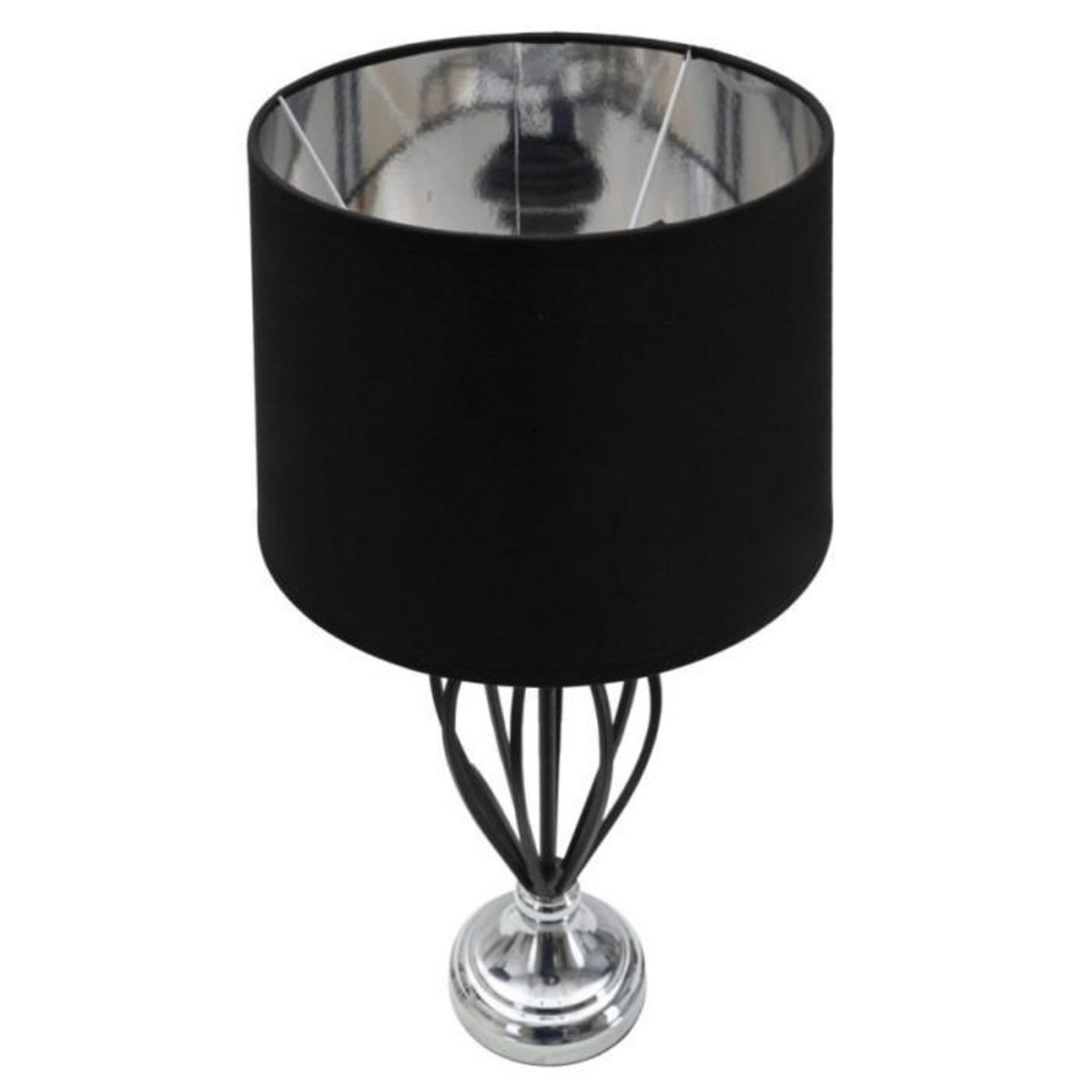 Paris Prix Lampe à Poser en Métal  Darky  56cm Noir & Argent