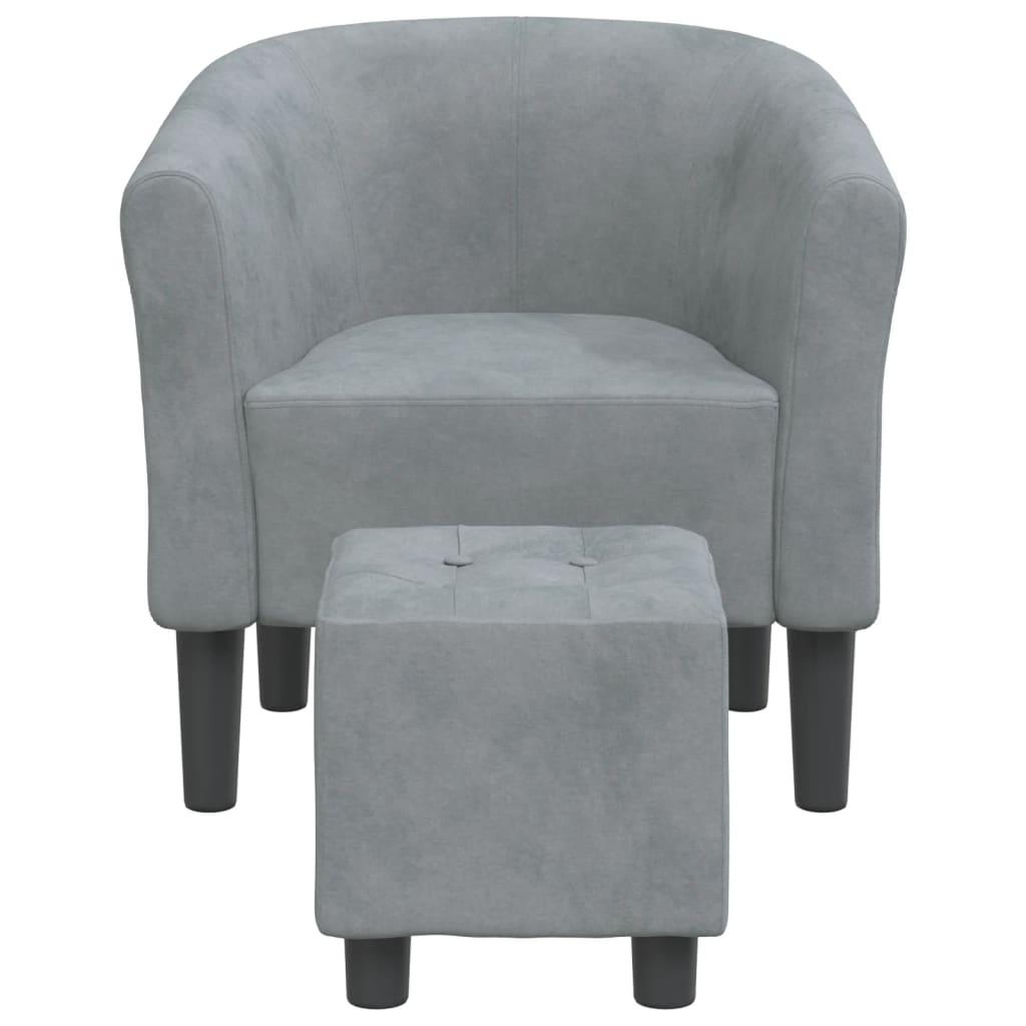 Voir la diapositive 3 : VIDAXL Chaise cabriolet avec repose-pied gris fonce velours