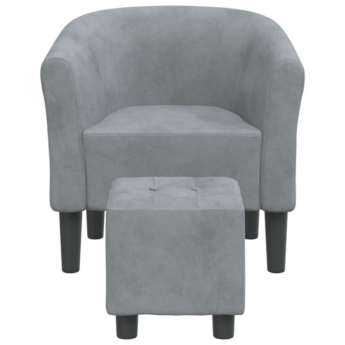 VIDAXL Chaise cabriolet avec repose-pied gris fonce velours