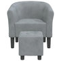 Voir la diapositive 3 : VIDAXL Chaise cabriolet avec repose-pied gris fonce velours