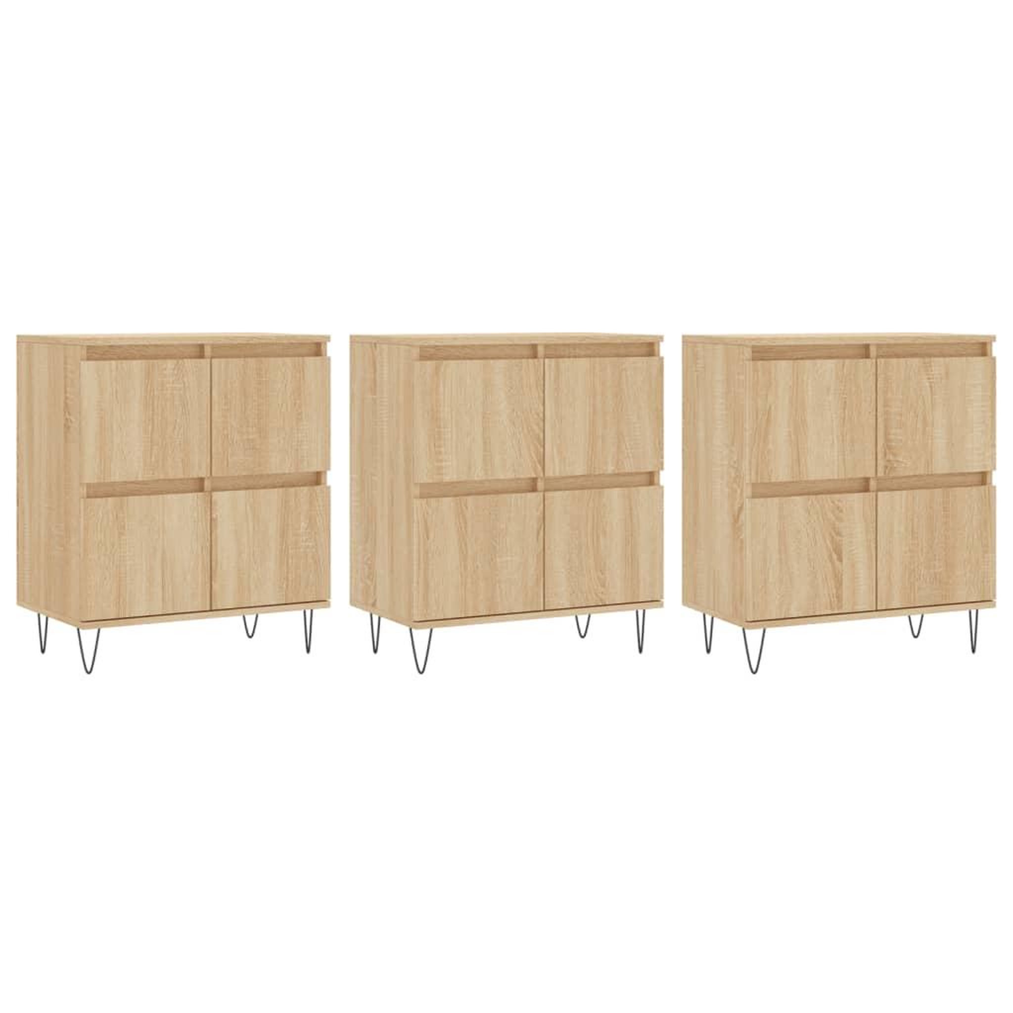 Voir la diapositive 2 : VIDAXL Buffets 3 pcs Chene sonoma Bois d'ingenierie