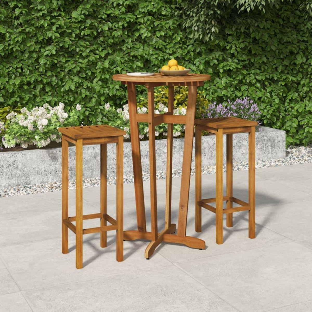 VIDAXL Ensemble de bar de jardin 3 pcs bois d'acacia solide