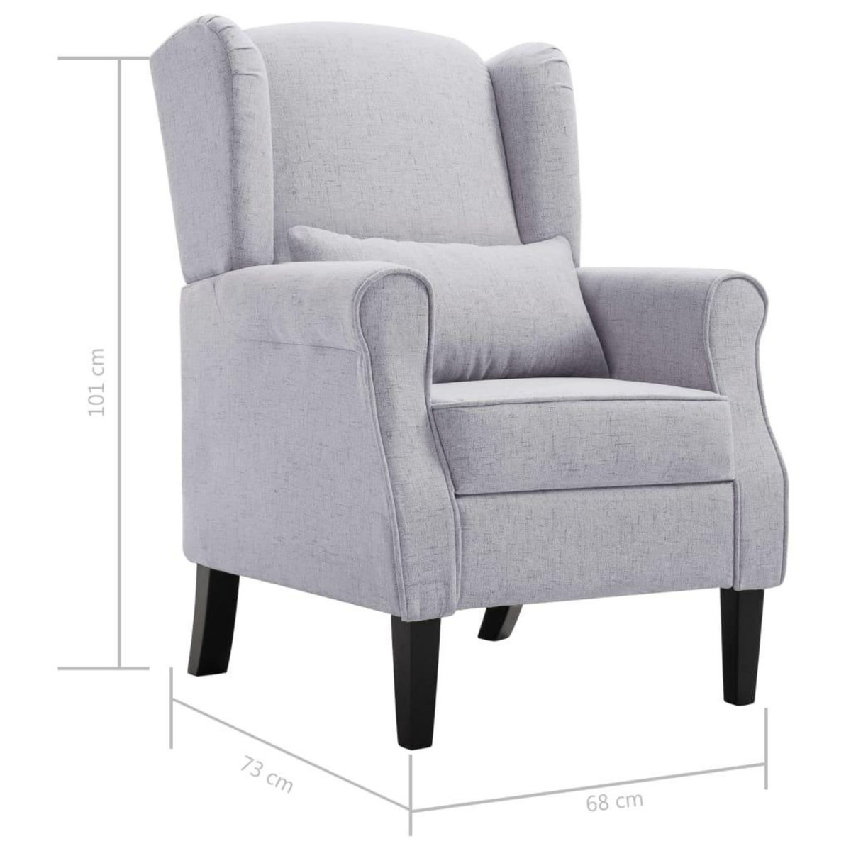 VIDAXL Fauteuil gris clair tissu