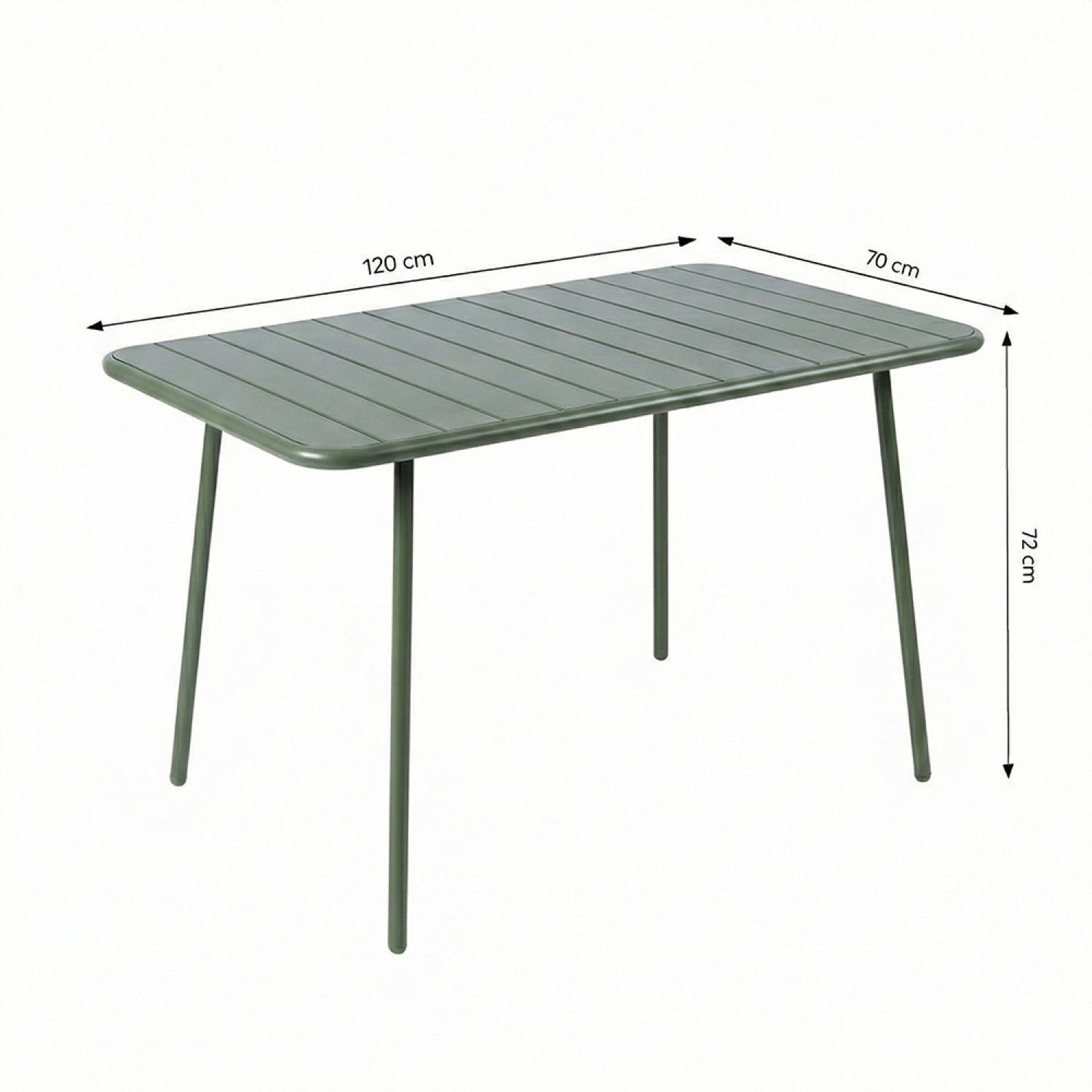 Voir la diapositive 3 : CONCEPT USINE Table de jardin 4 à 6 places 120cm vert bergame