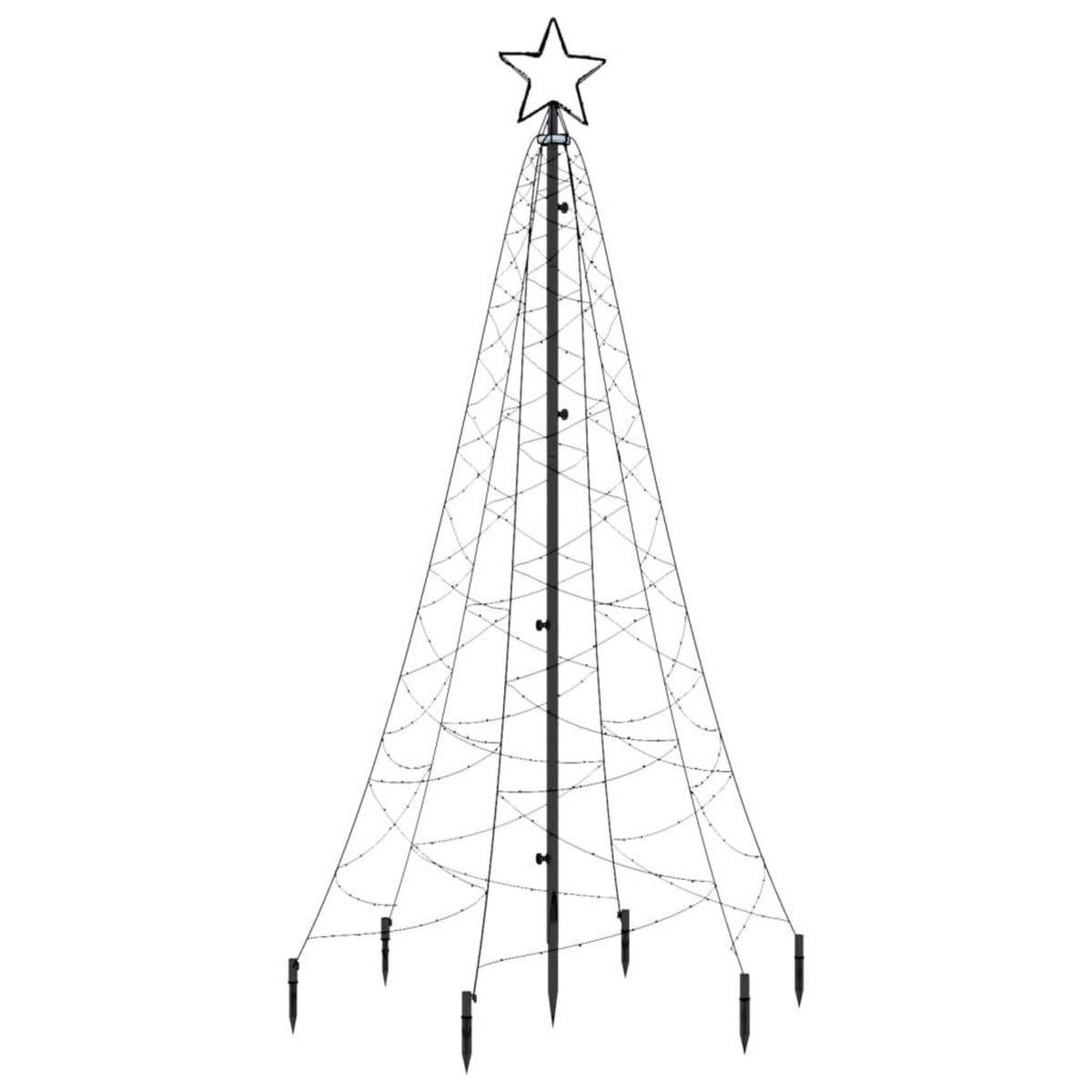 VIDAXL Sapin de Noël avec piquet Bleu 200 LED 180 cm