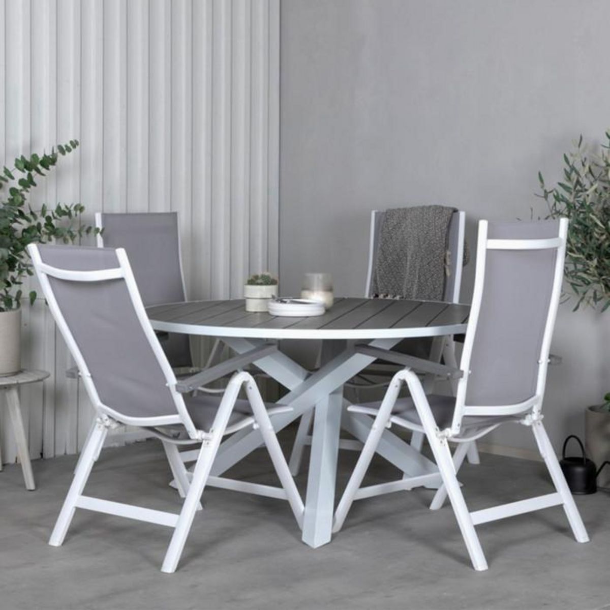 Paris Prix Table de Jardin Ronde  Parma  140cm Gris