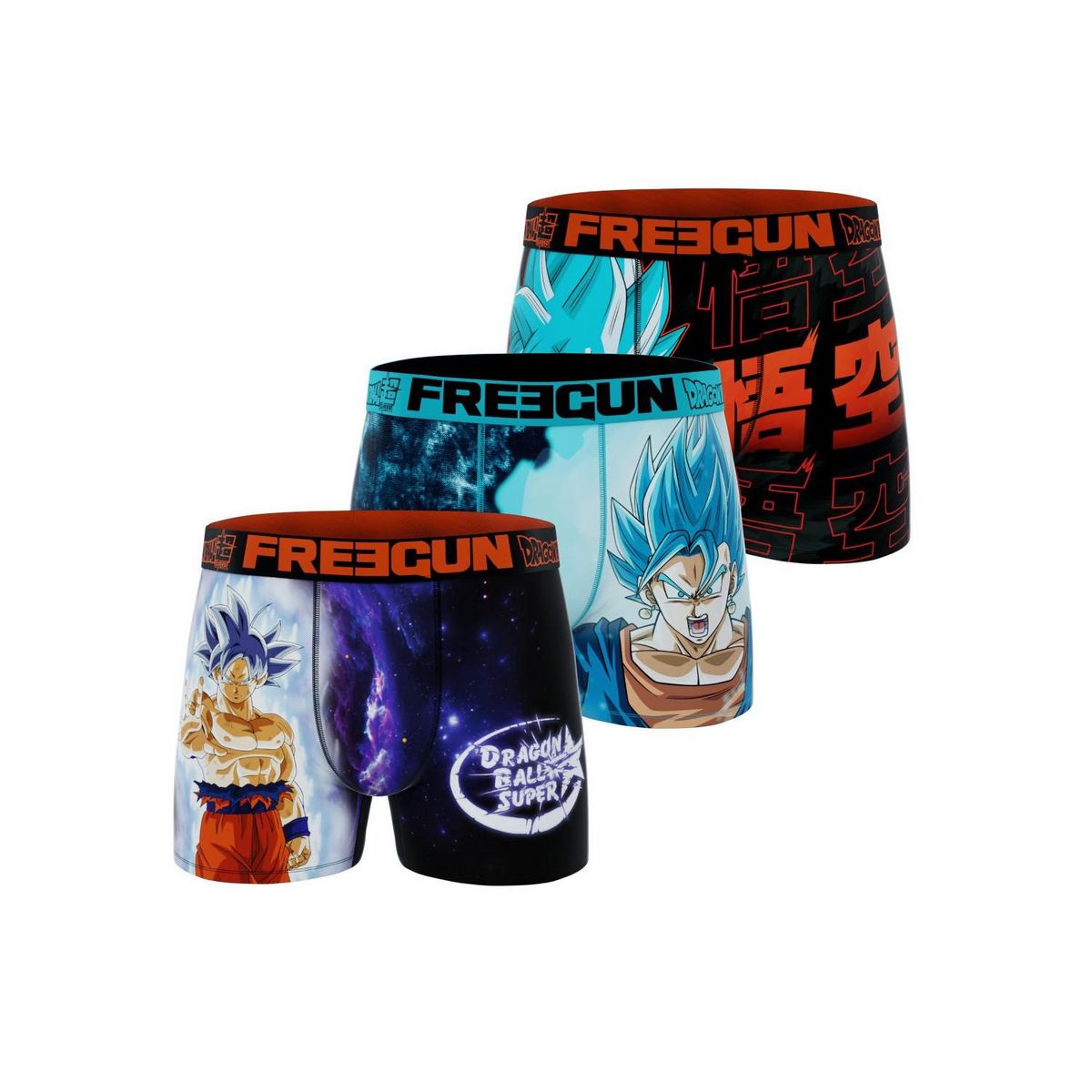 FREEGUN Lot de 3 boxers enfant Dragon Ball Super Ultra instinct Fusion