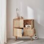 Voir la diapositive 3 : SWEEEK Commode enfant décor bois 4 portes en cannage