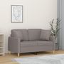 Voir la diapositive 1 : VIDAXL Canape 2 places avec oreillers gris clair 120 cm tissu